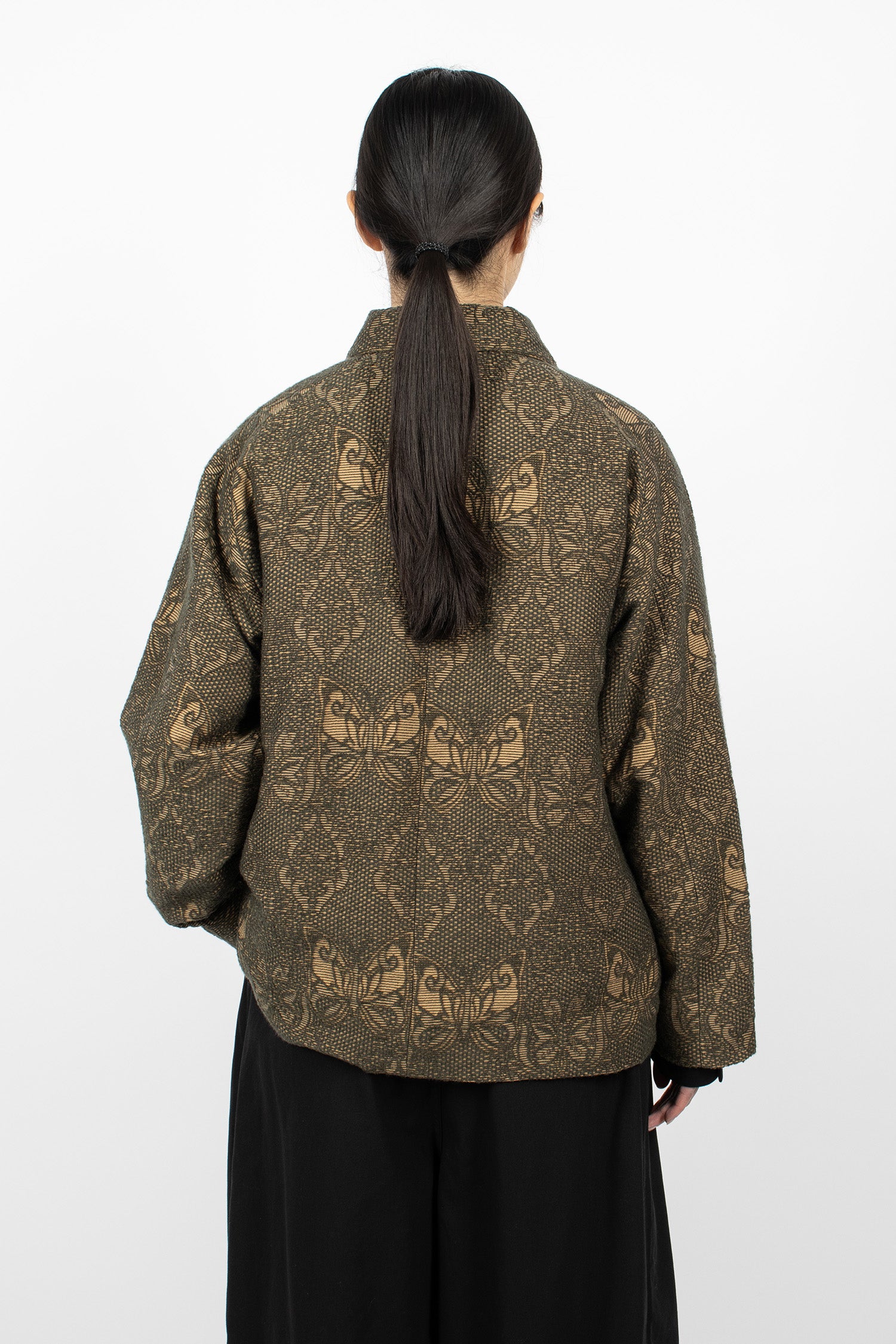 Stand Collar Jacket Papillon Jacquard