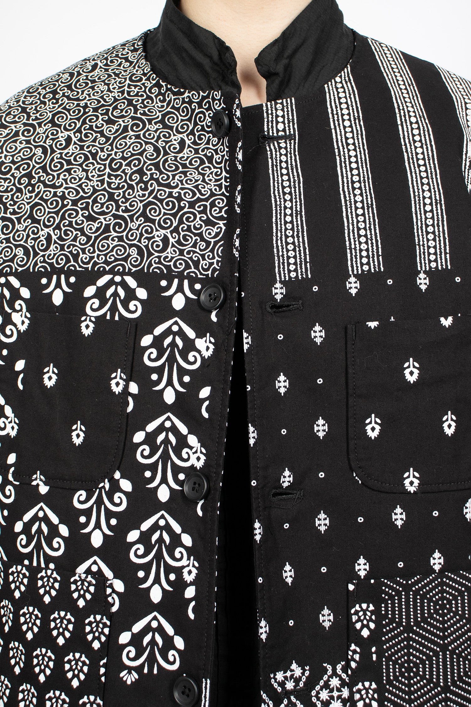 CN Jacket Black/White Patchwork Print