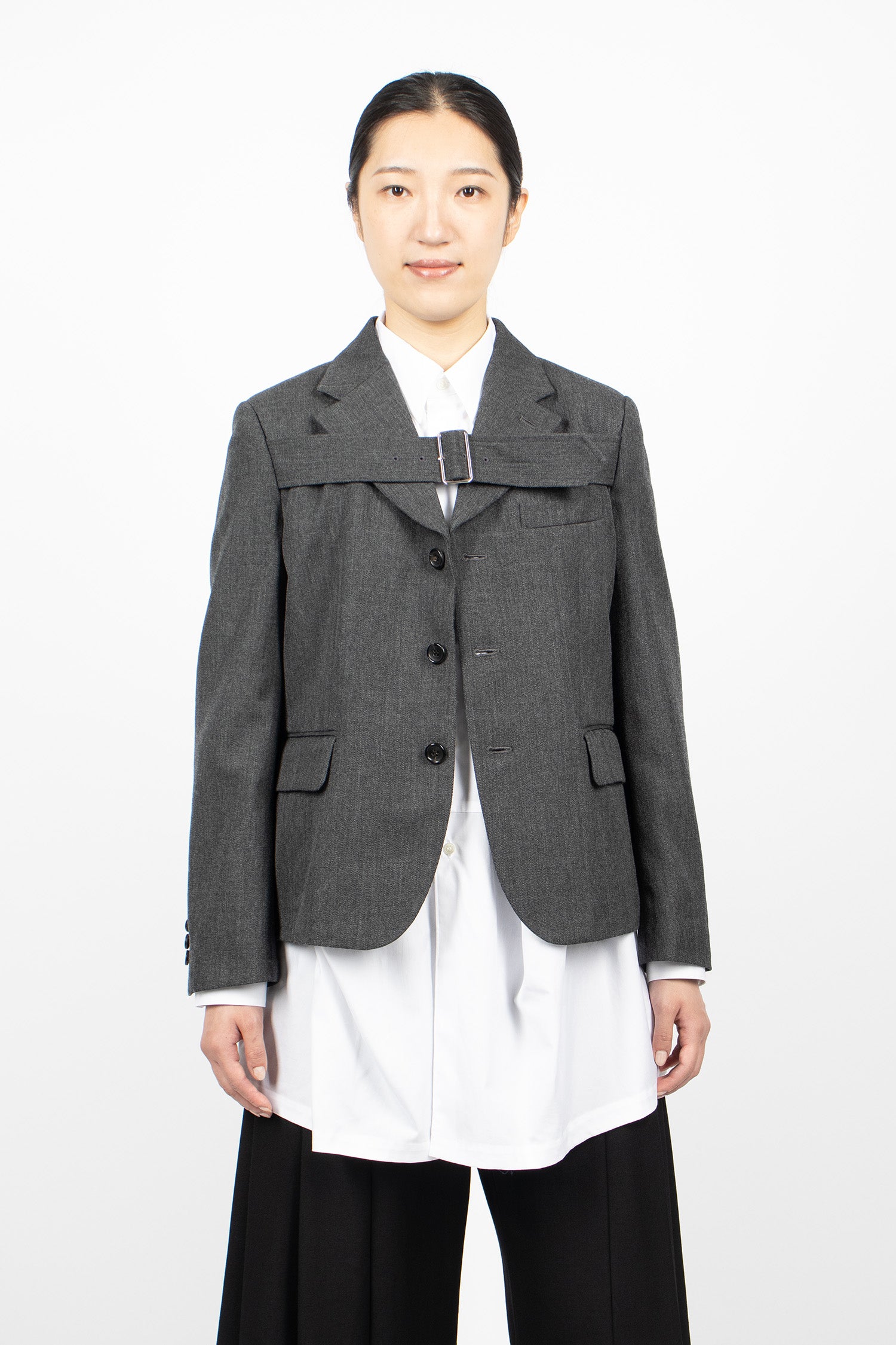 Buckle Blazer Jacket Medium Grey