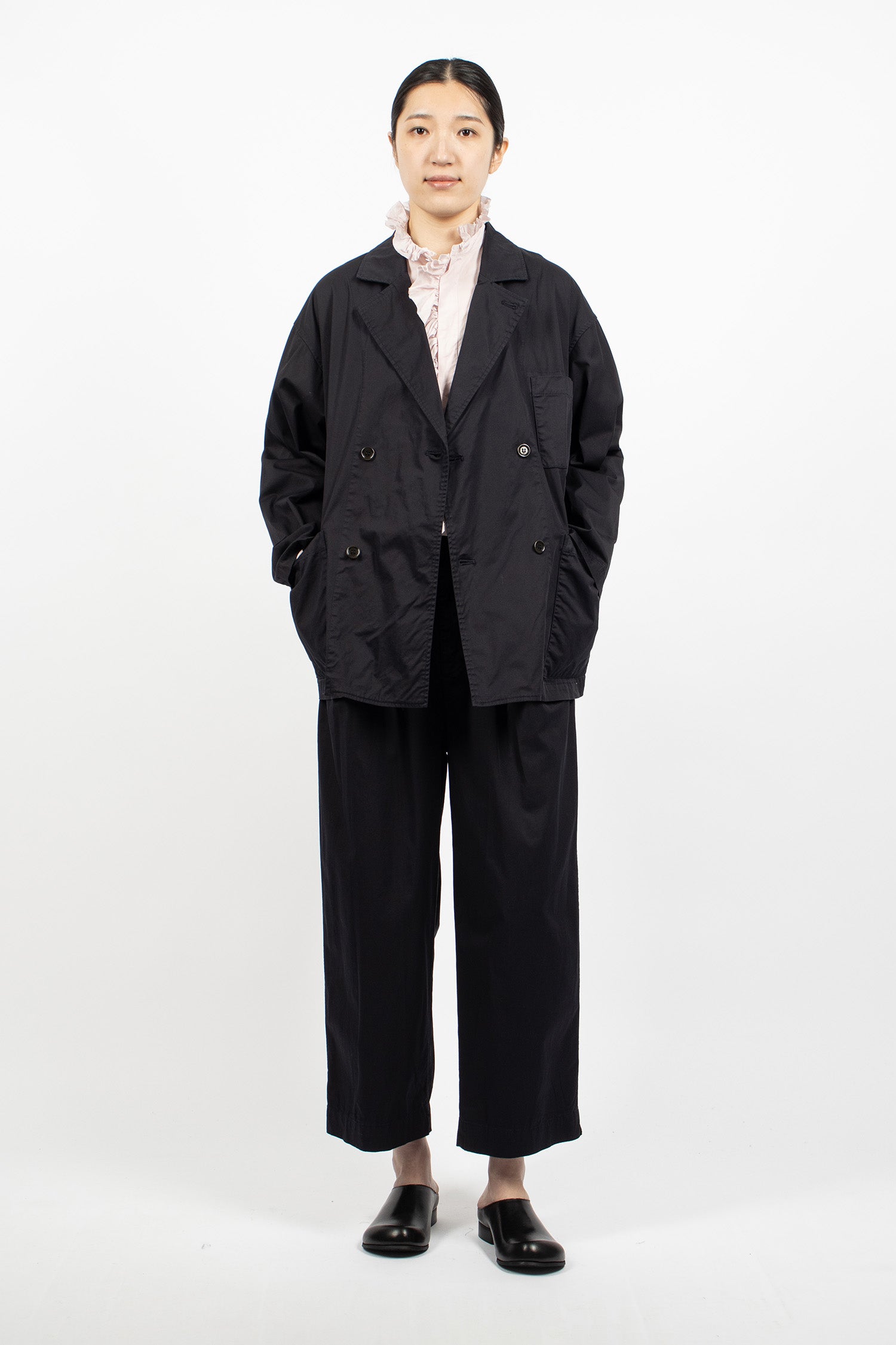 Double-Breasted Sack Jacket Dark Navy