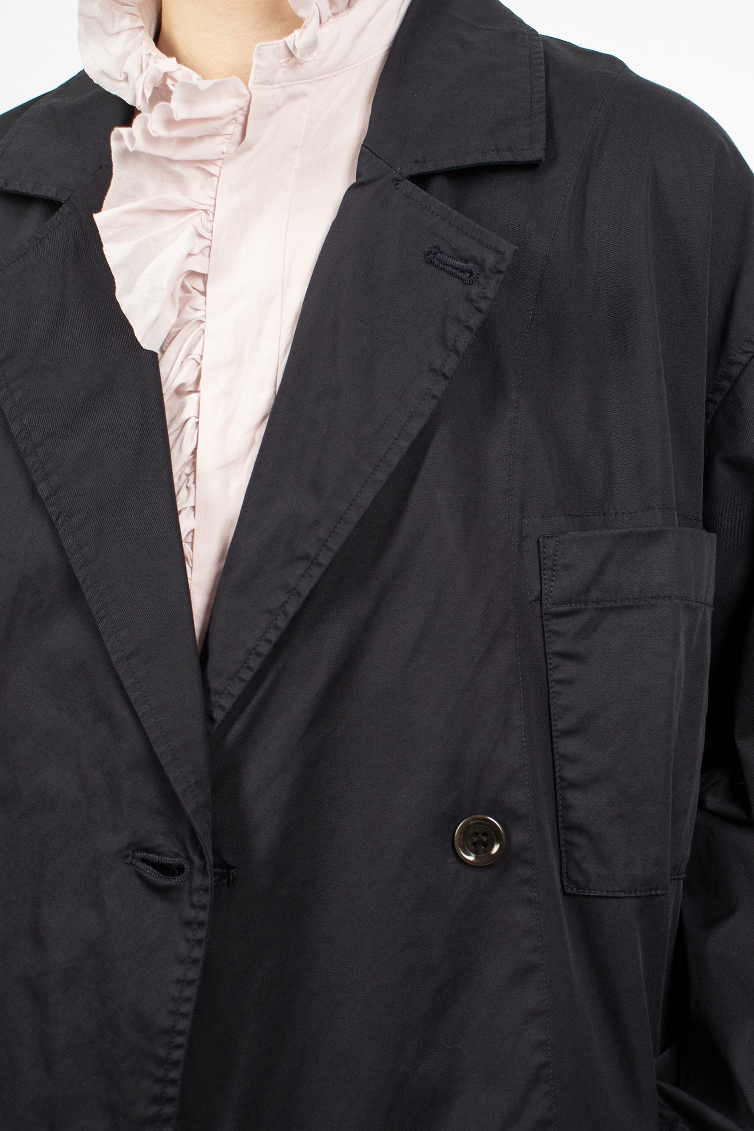 Double-Breasted Sack Jacket Dark Navy