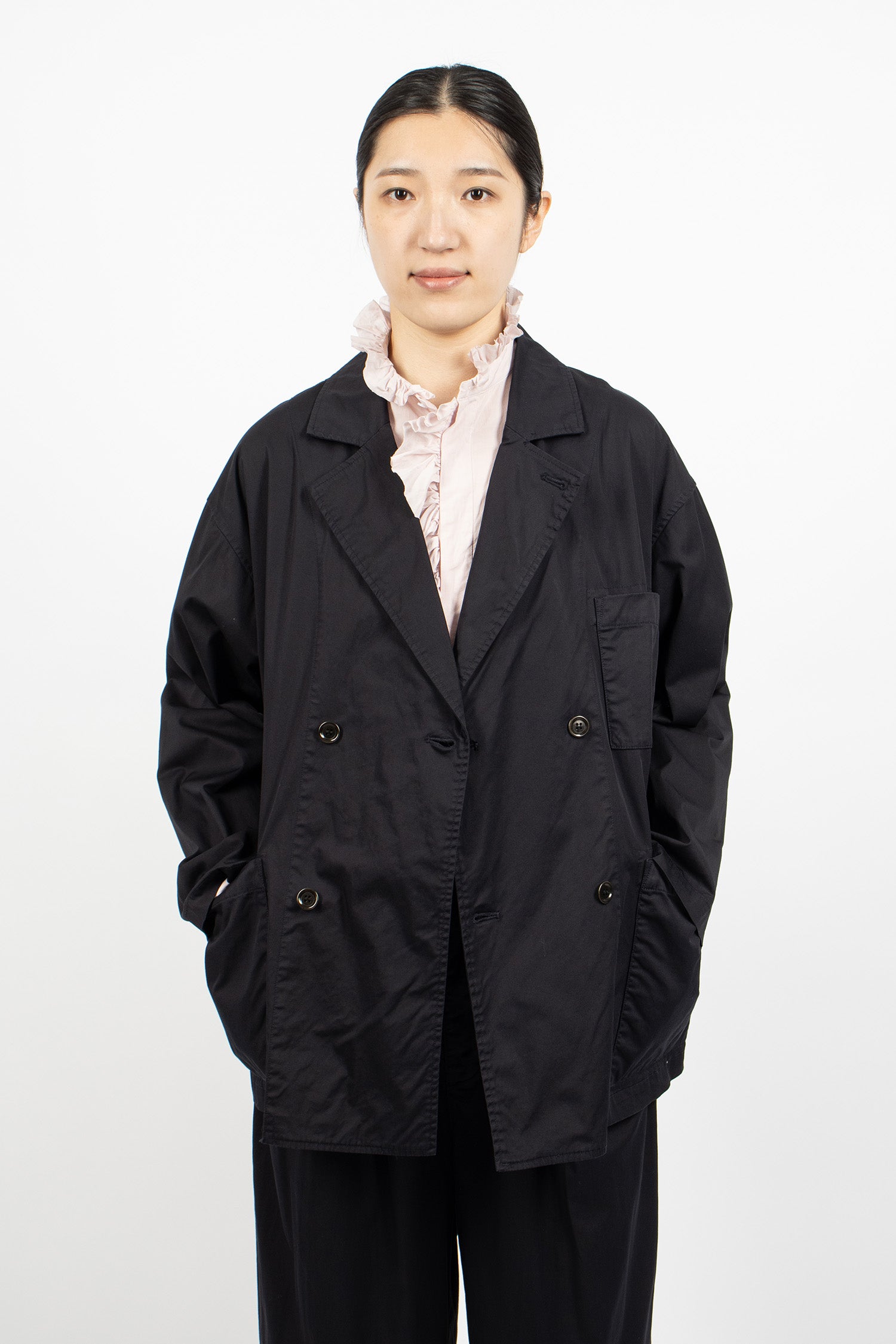 Double-Breasted Sack Jacket Dark Navy