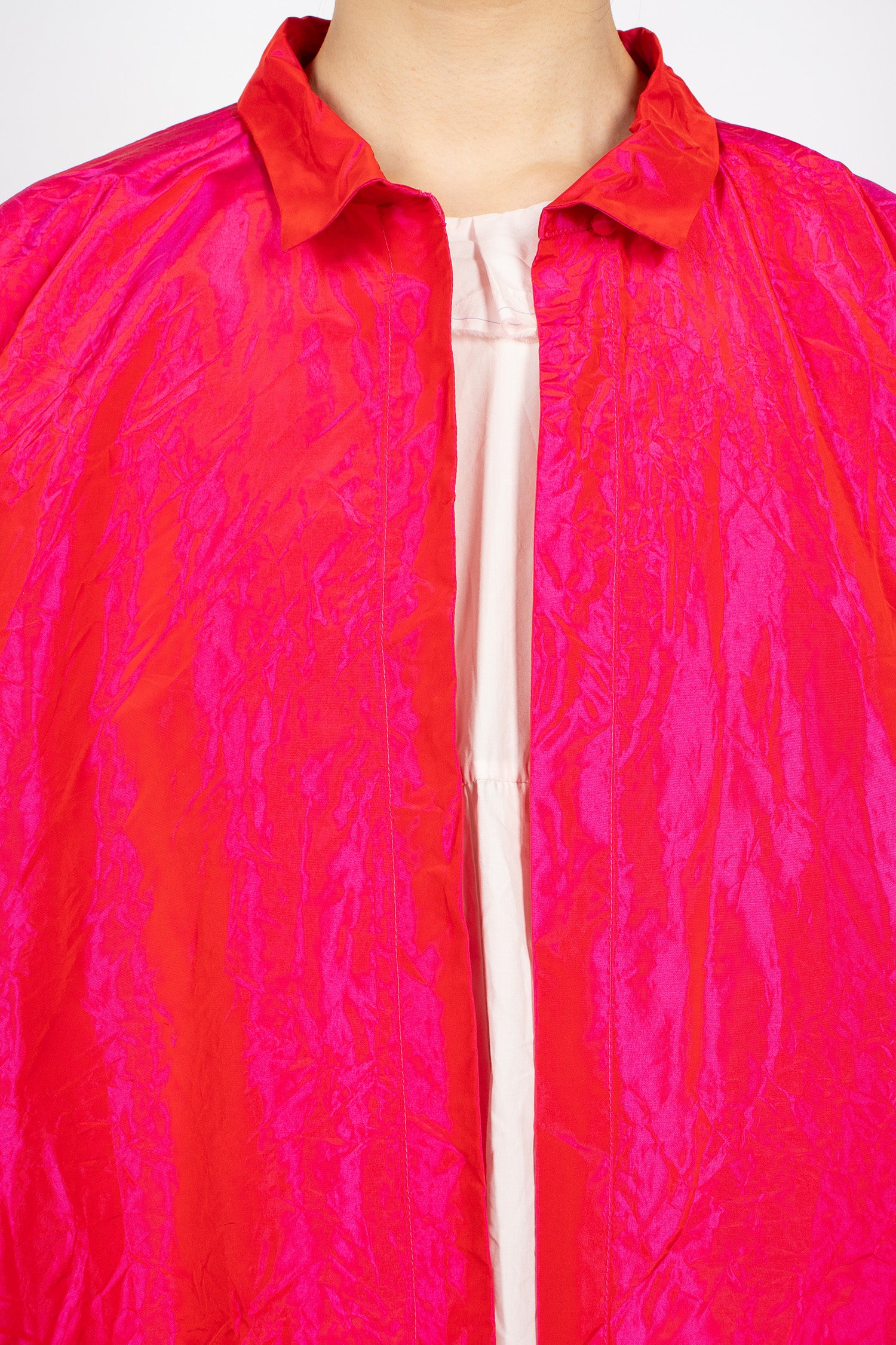 Washed Silk Jacket Fuchsia Red