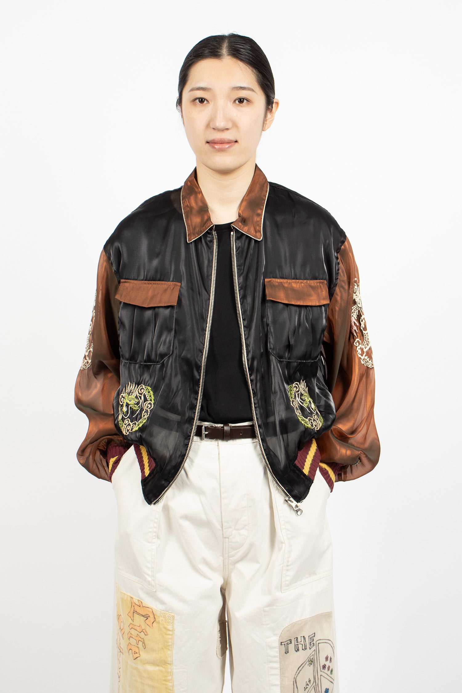 Mosquito Guard Embroidery Jacket Black/Brown
