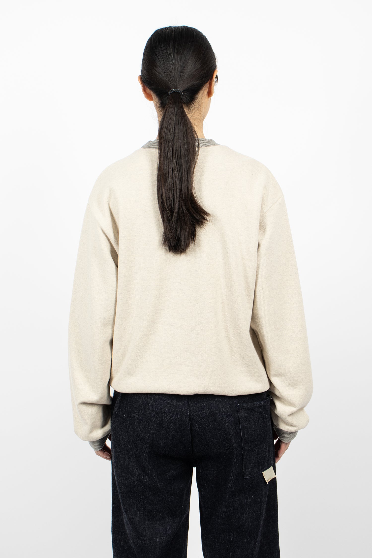 Peckish Little Bear Crew Sweatshirt Ecru/Grey