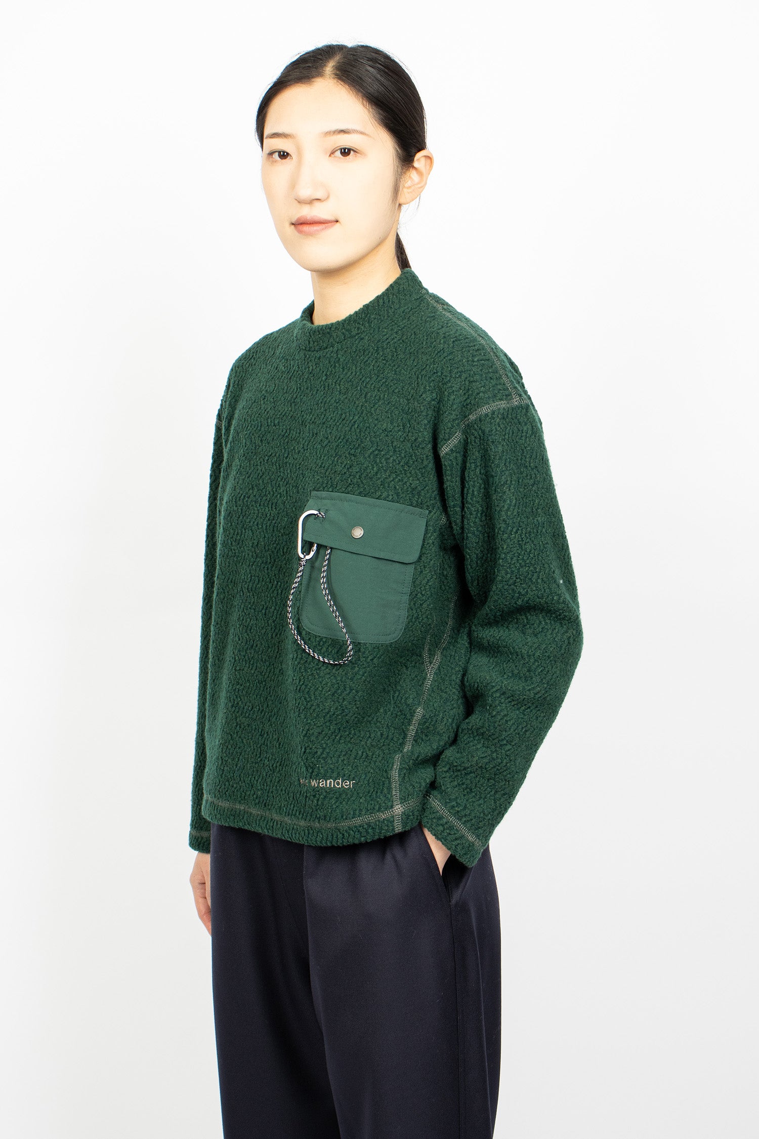 Re Wool JQ Crew Neck Green