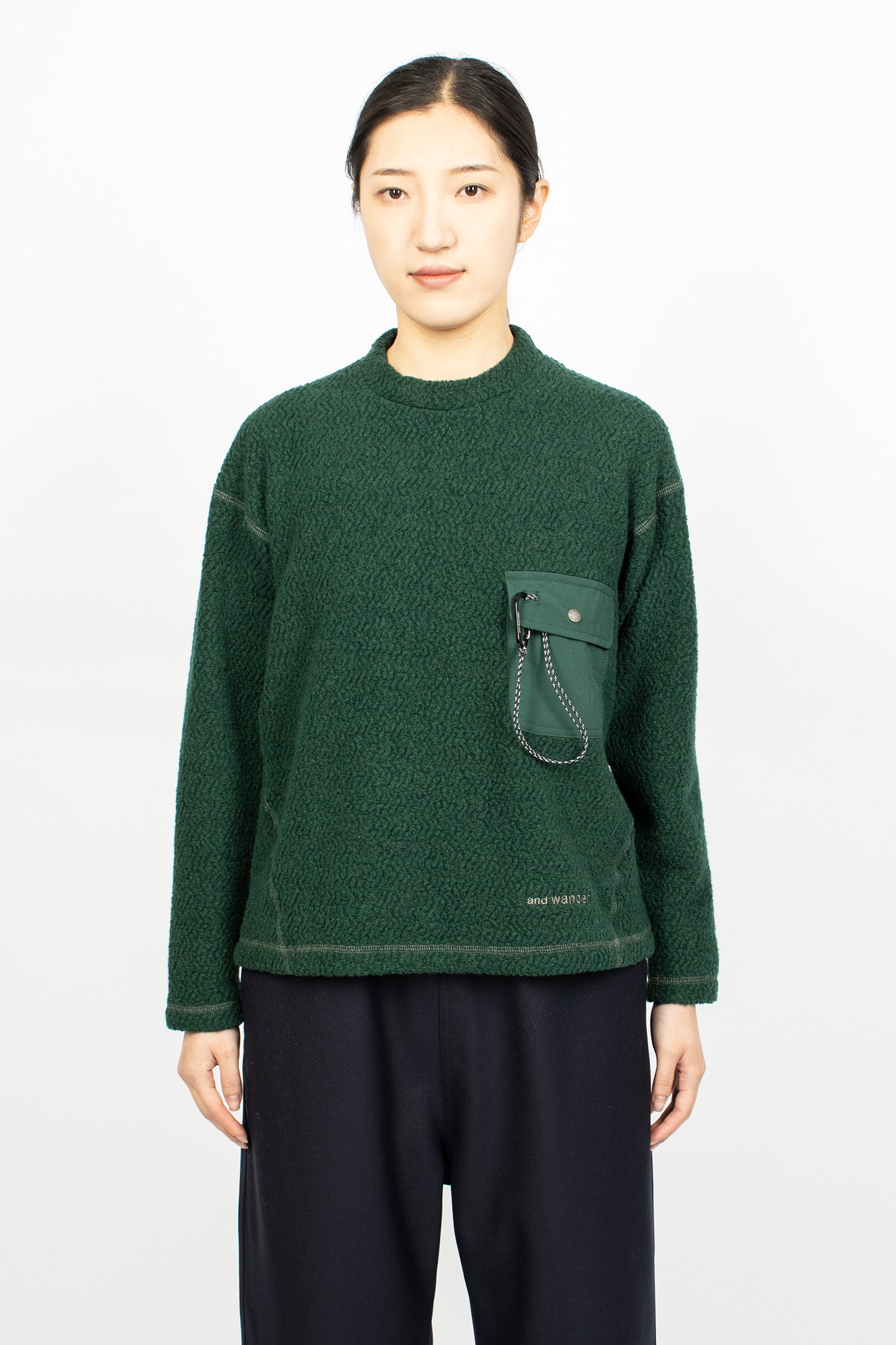 Re Wool JQ Crew Neck Green