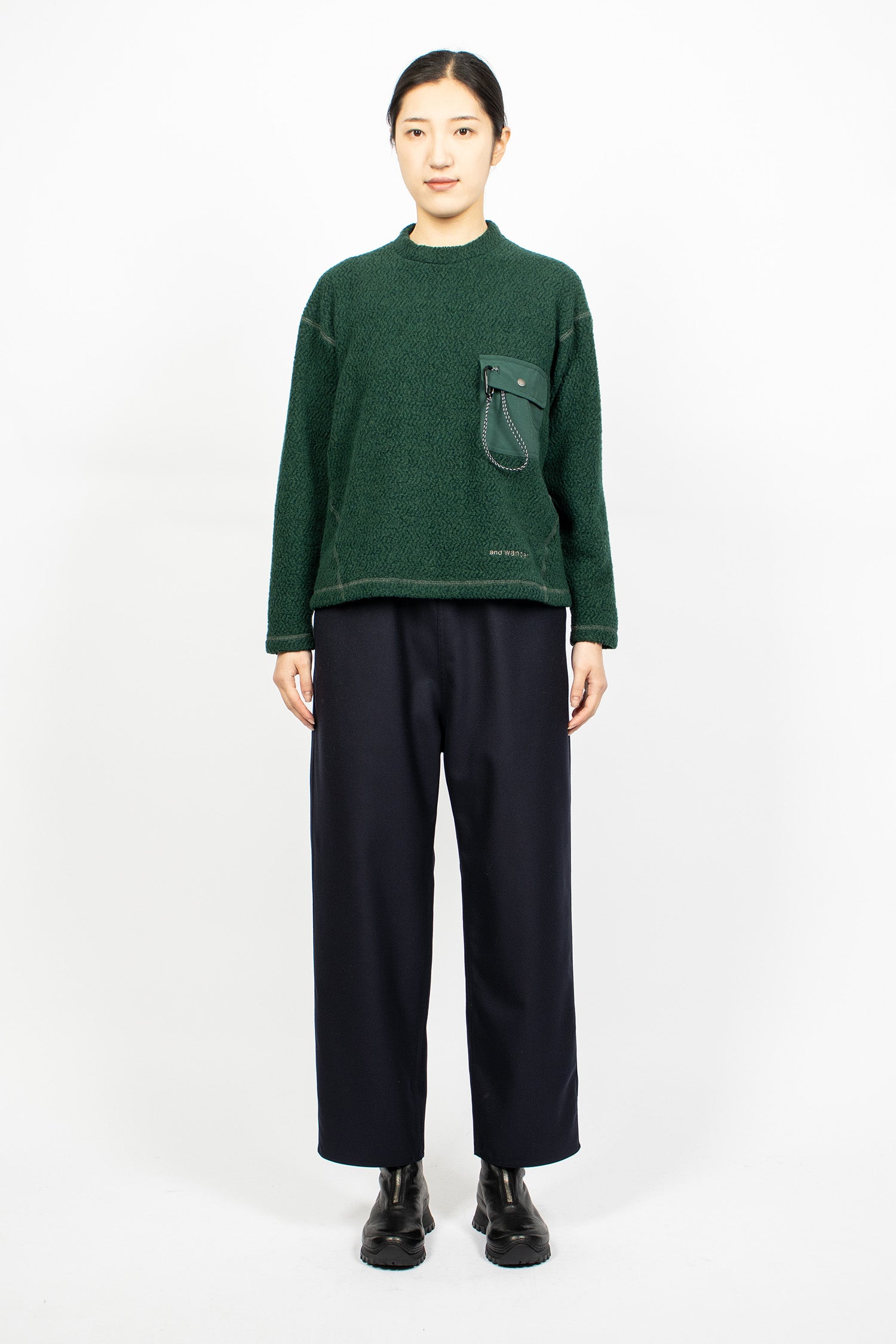 Re Wool JQ Crew Neck Green