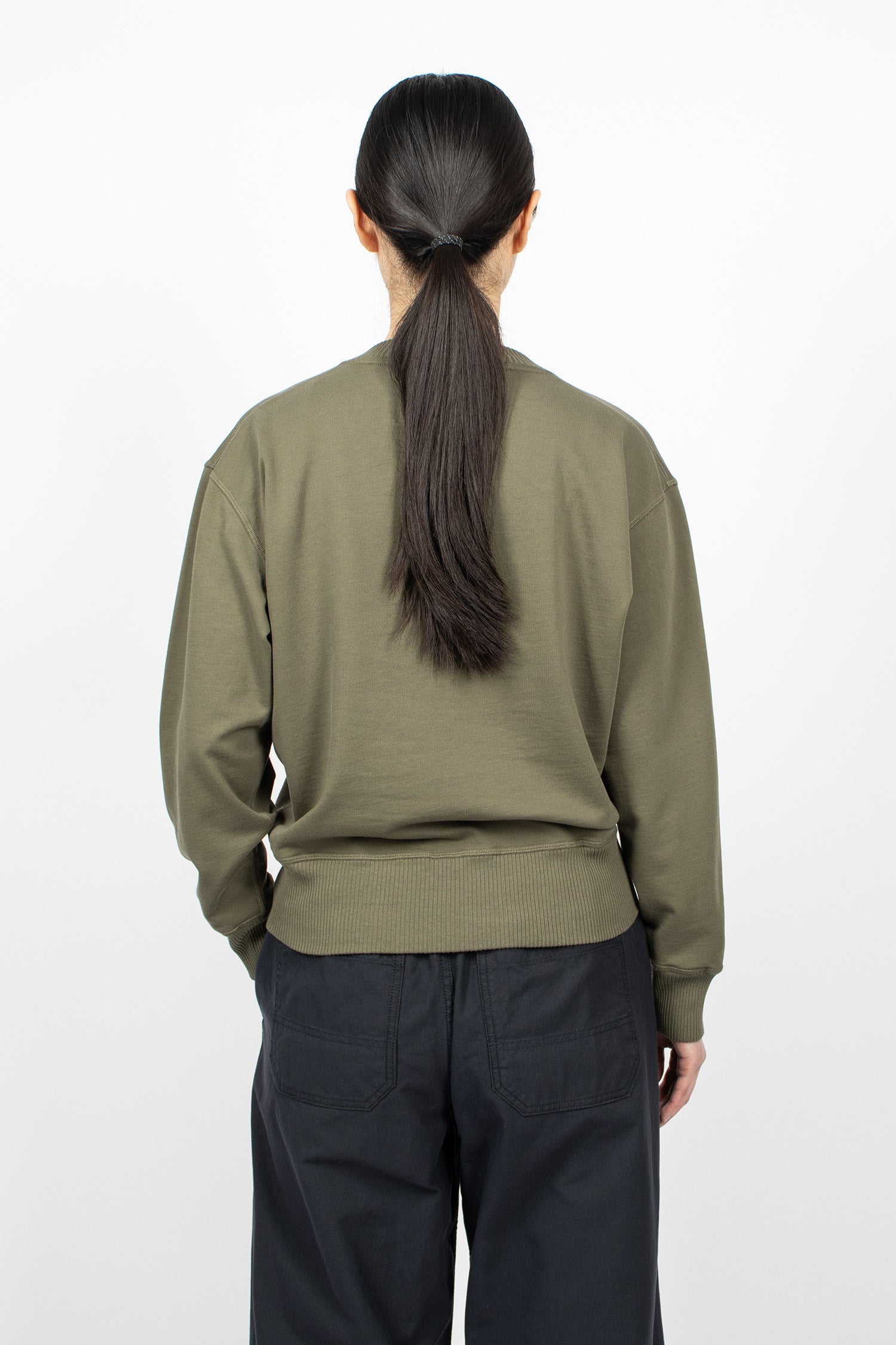 Cross Neck Sweatshirt Uniform Green