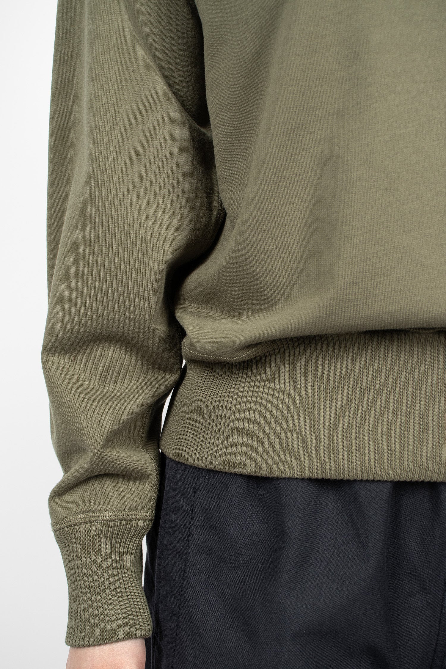 Cross Neck Sweatshirt Uniform Green