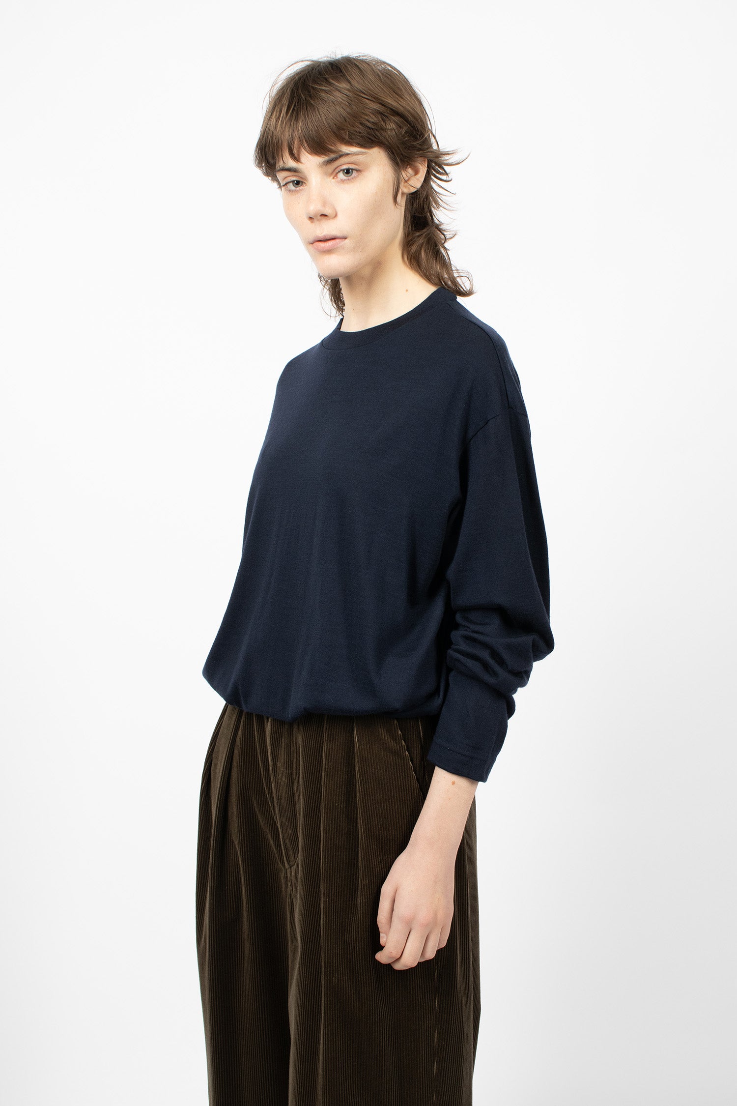 Crew Neck Big Pullover Navy