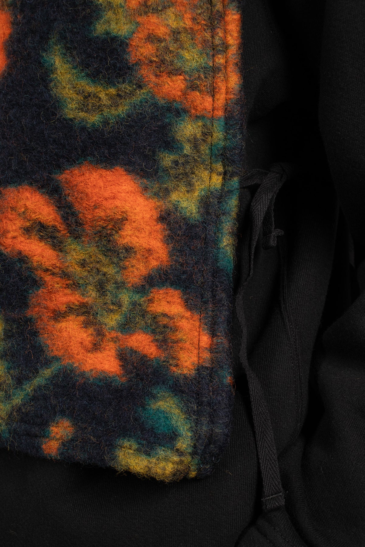 Hooded Interliner Navy/Orange Floral Jacquard