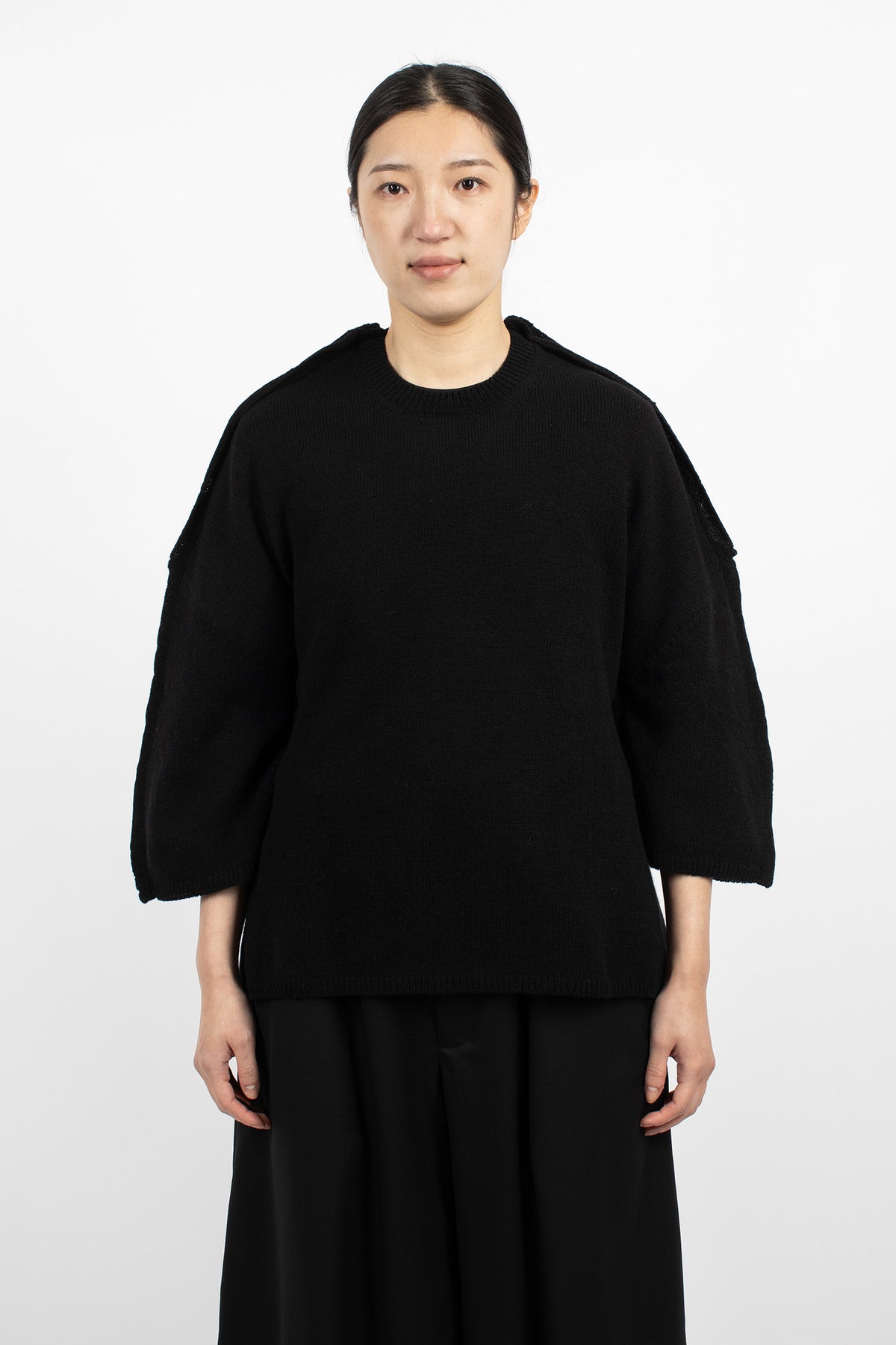 Curved Seam Jumper Black