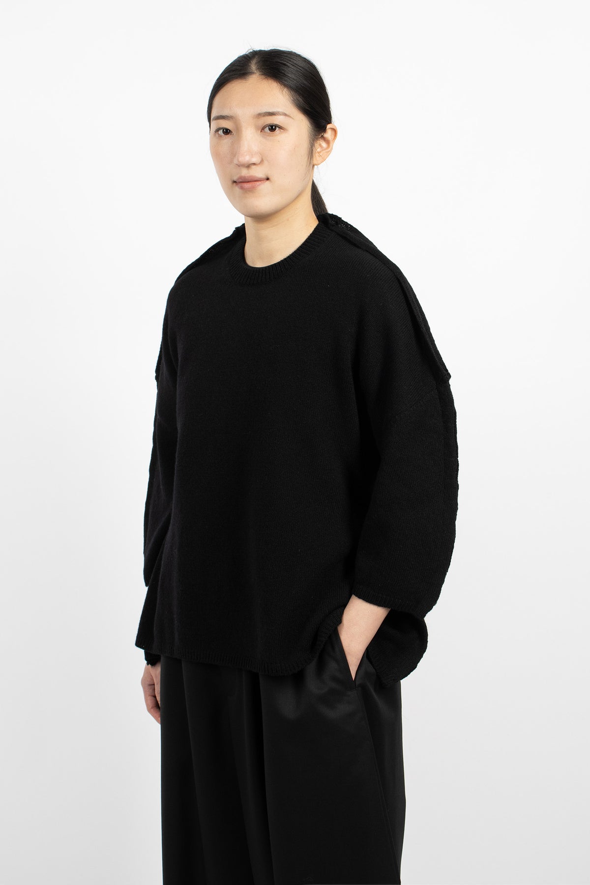 Curved Seam Jumper Black