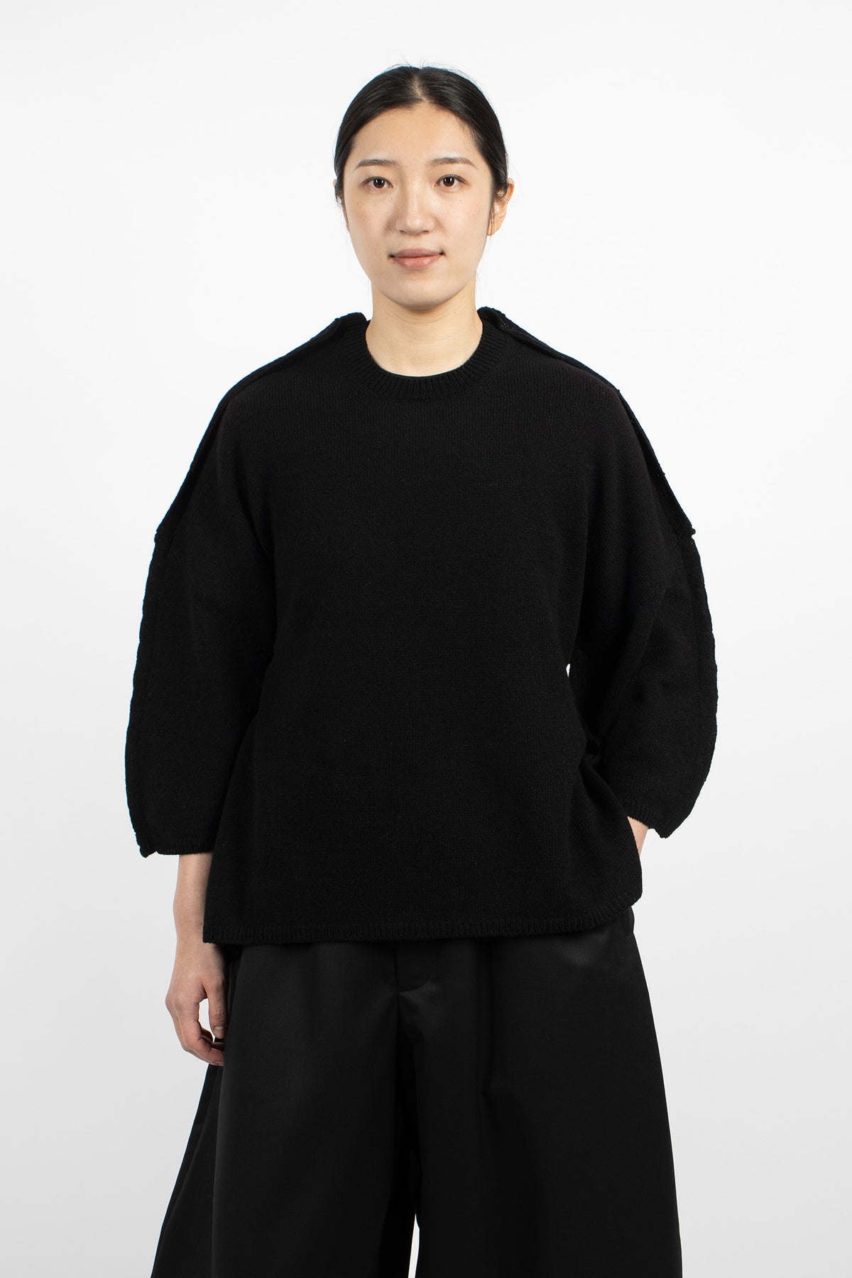 Curved Seam Jumper Black