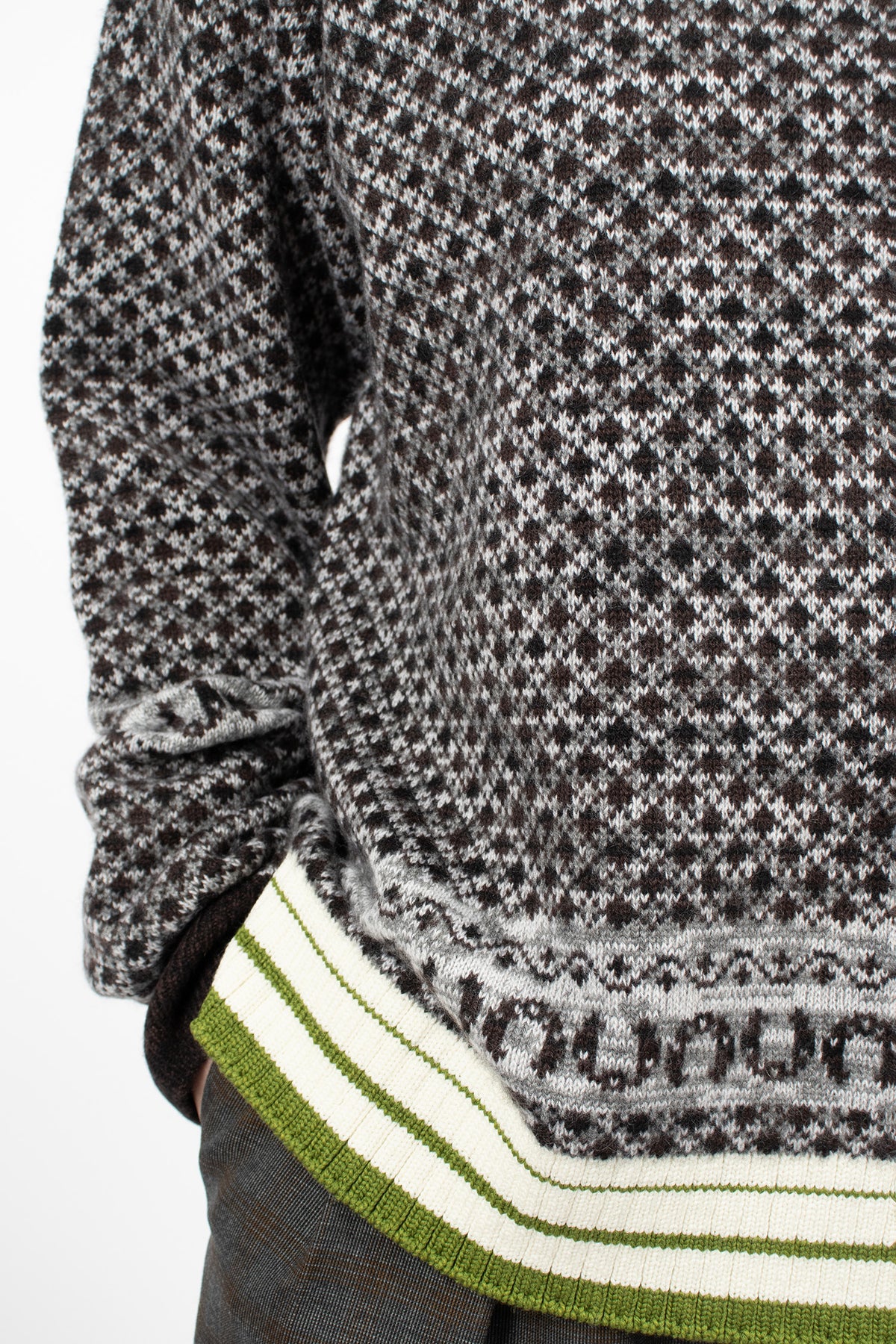Jacquard Cashmere Sweater Ecru
