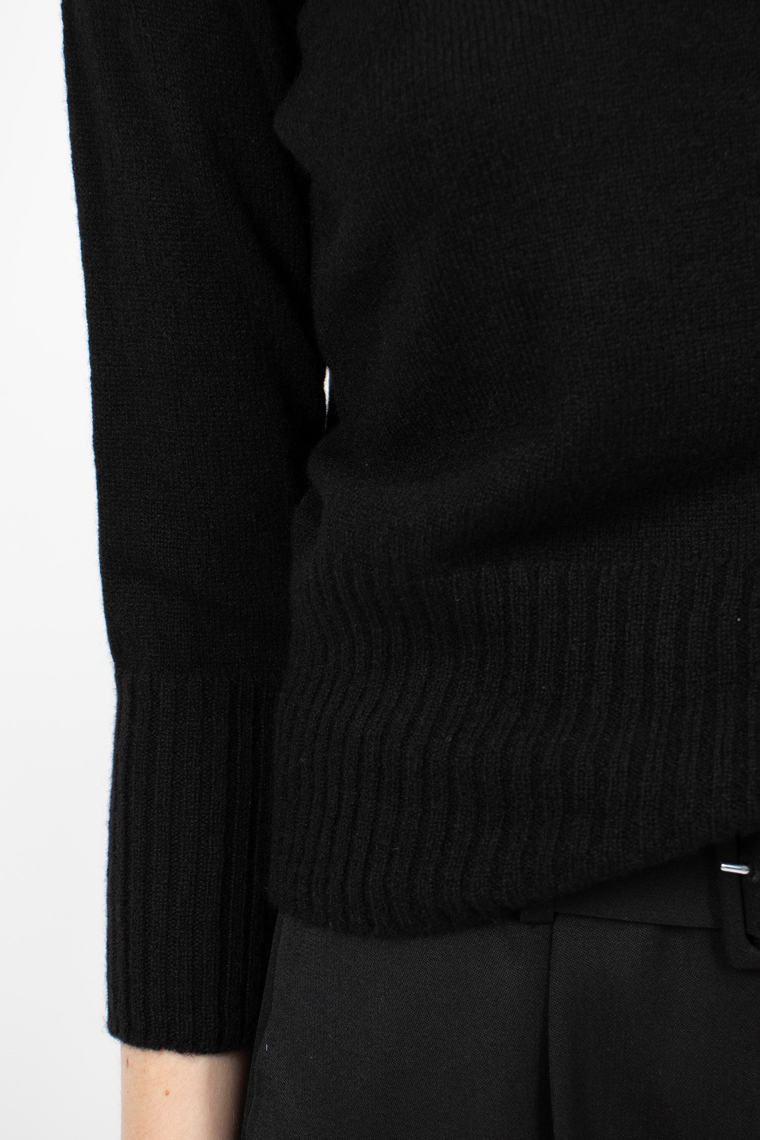 Cashmere Open Back High Neck Jumper Black