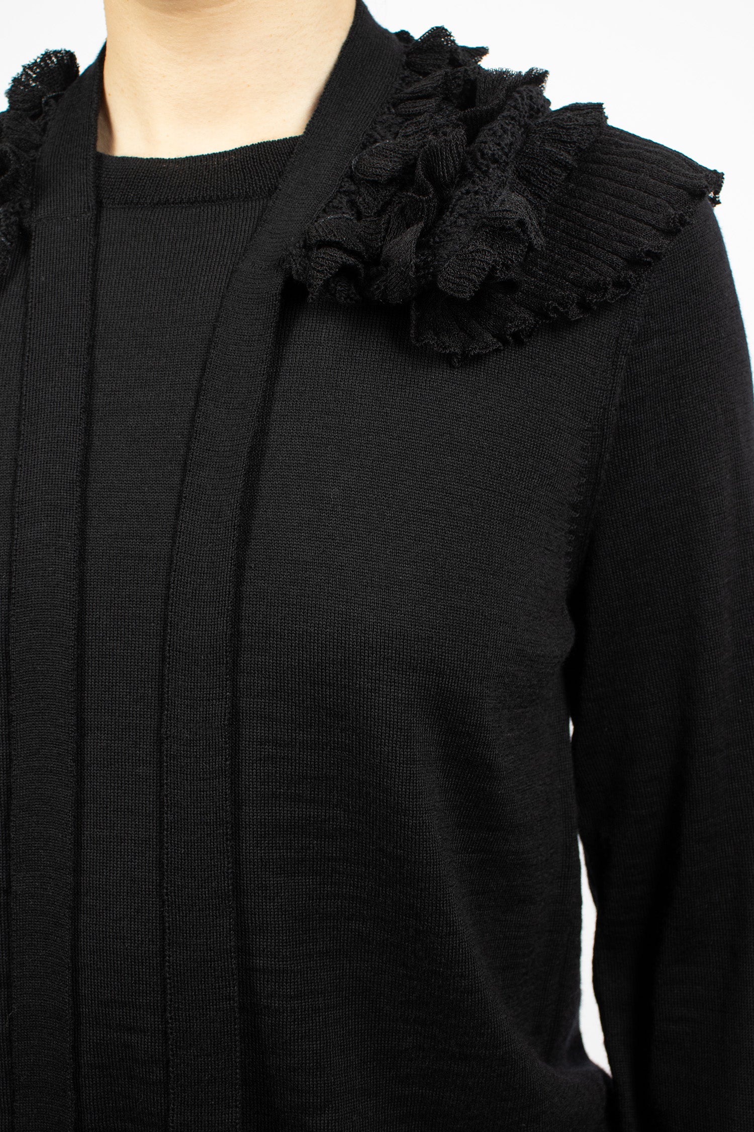 Lace Collar Sweater Black