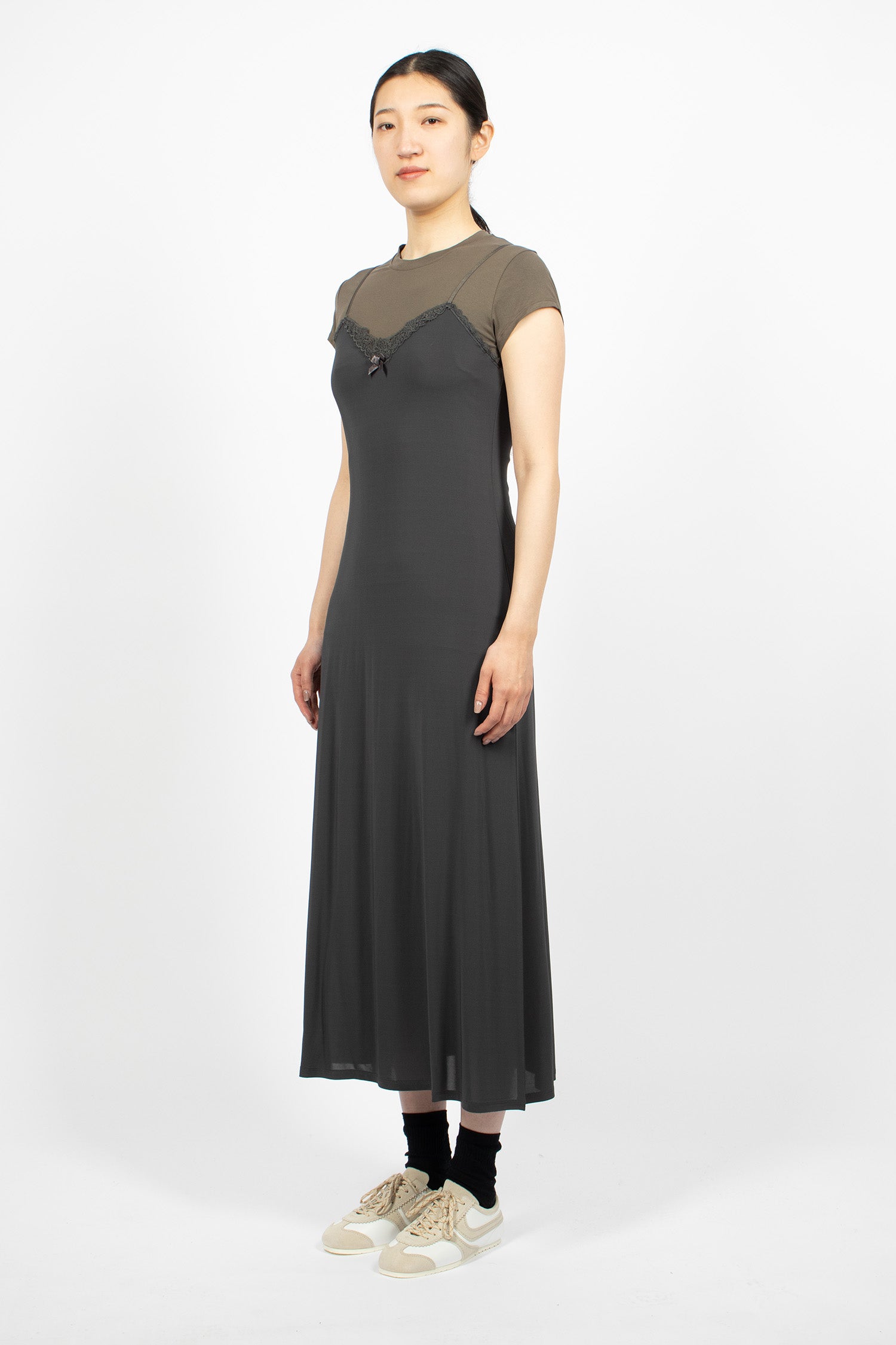 Layered Jersey Dress Grey/Anthracite