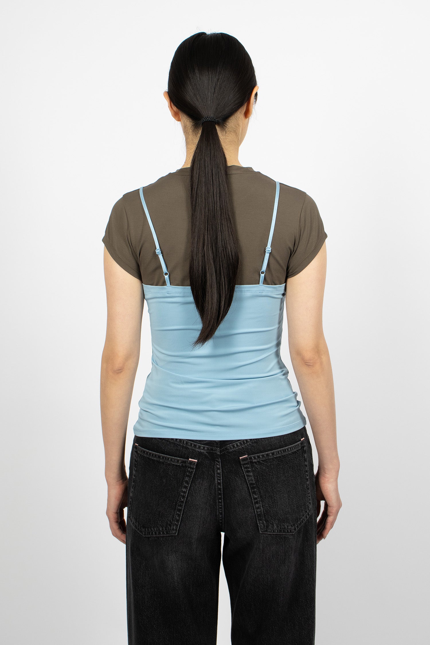 Fitted Jersey T-Shirt Grey/Blue