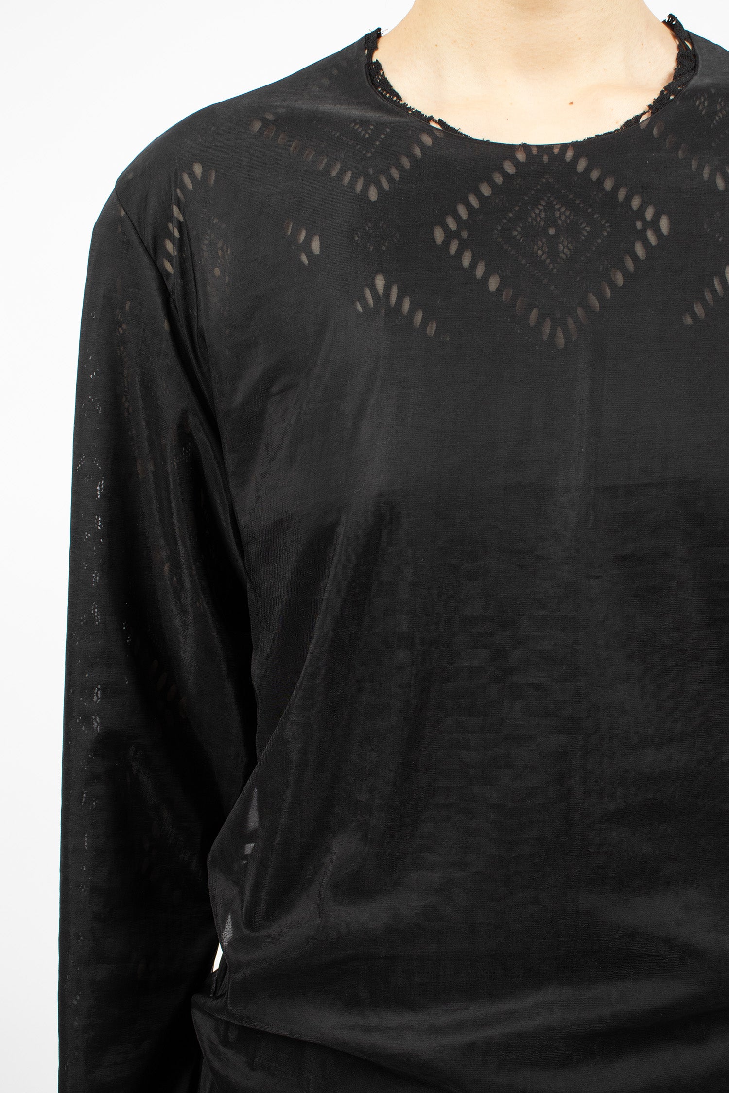 Lace Layered LS T-Shirt Black