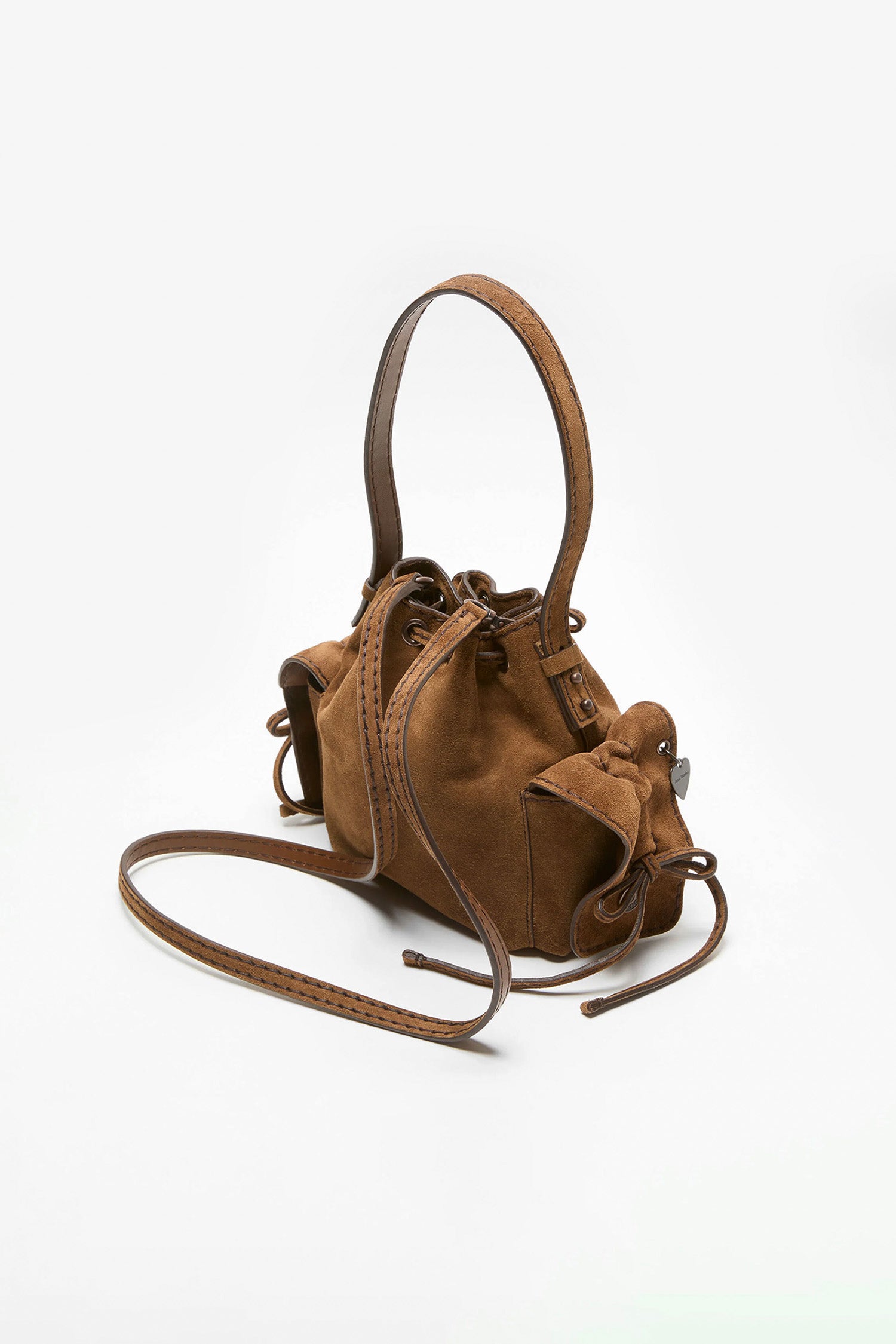 Multipocket Mini Bucket Bag Cognac Brown