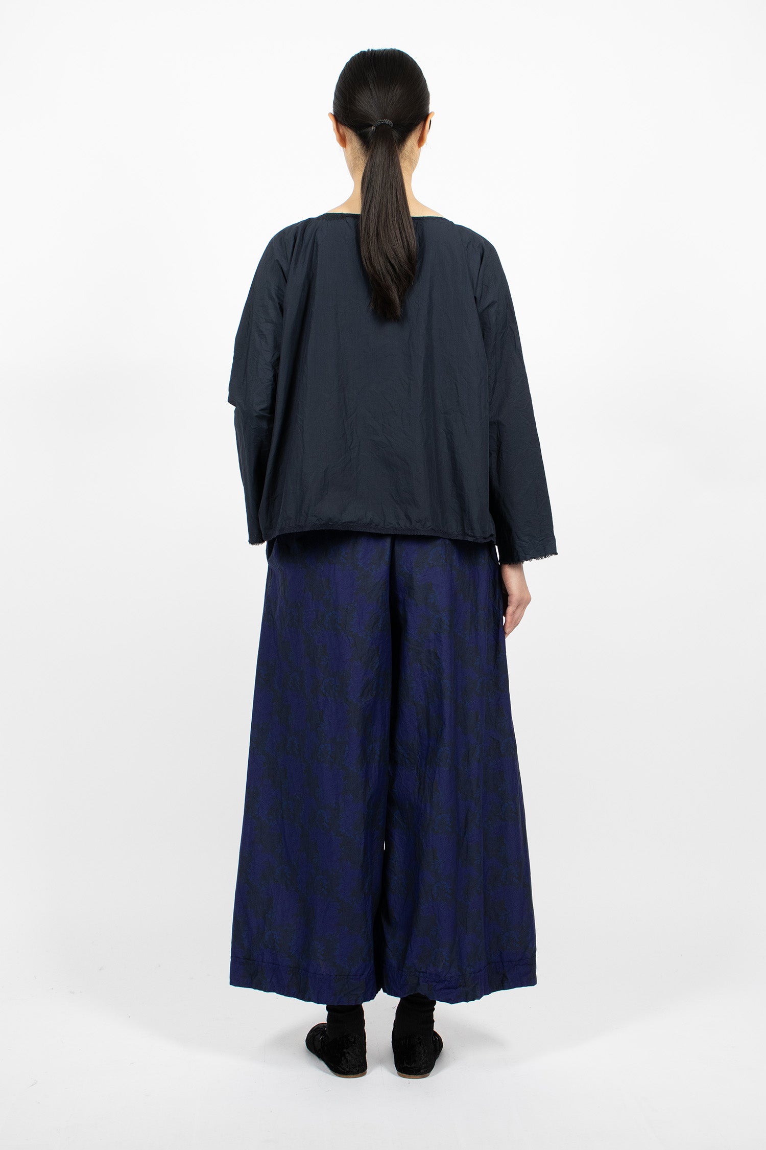 Wide Pyjama Trousers Dyed Royal Blue