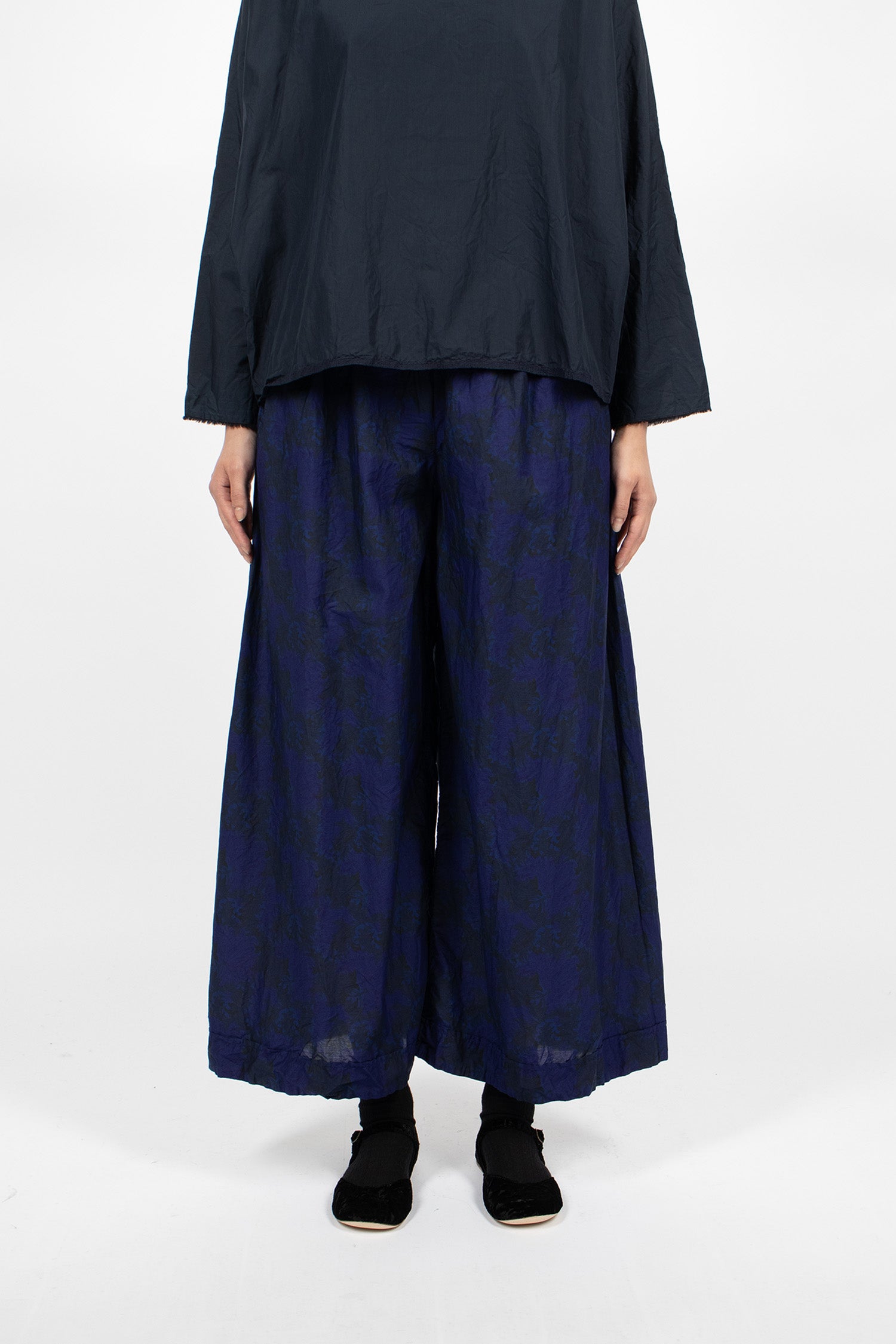 Wide Pyjama Trousers Dyed Royal Blue
