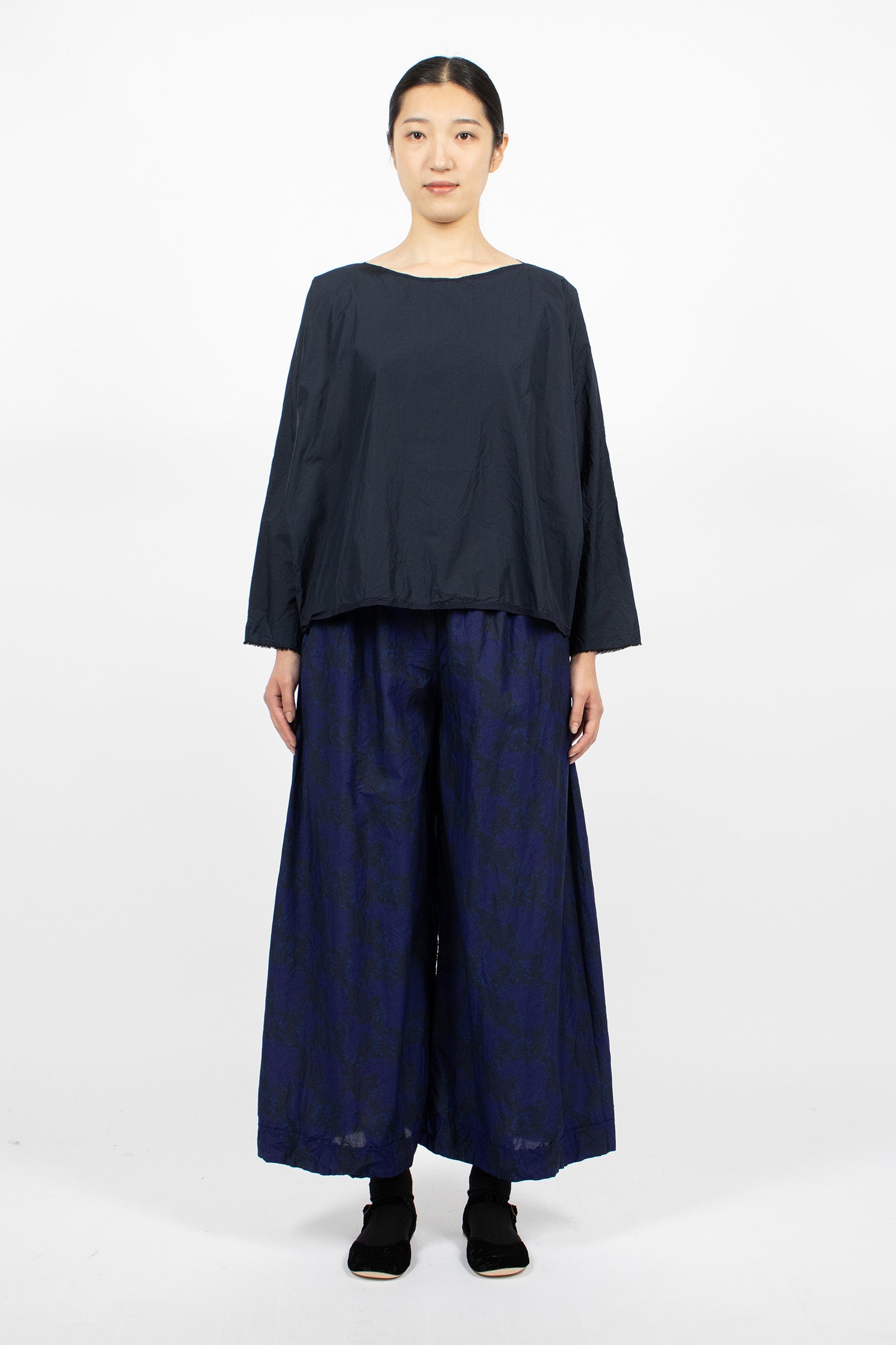Wide Pyjama Trousers Dyed Royal Blue