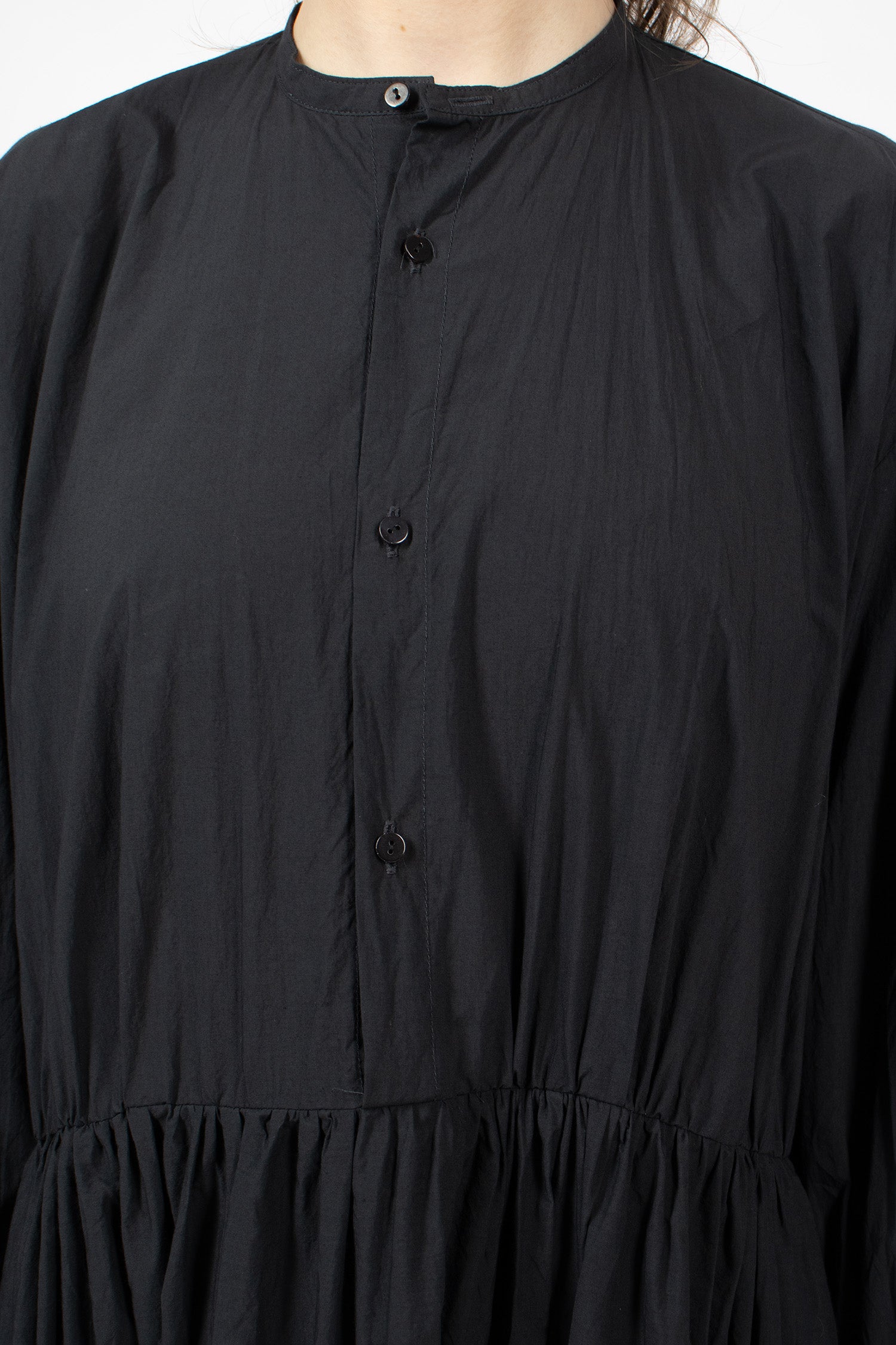 Classic Gathered Dress Black Navy