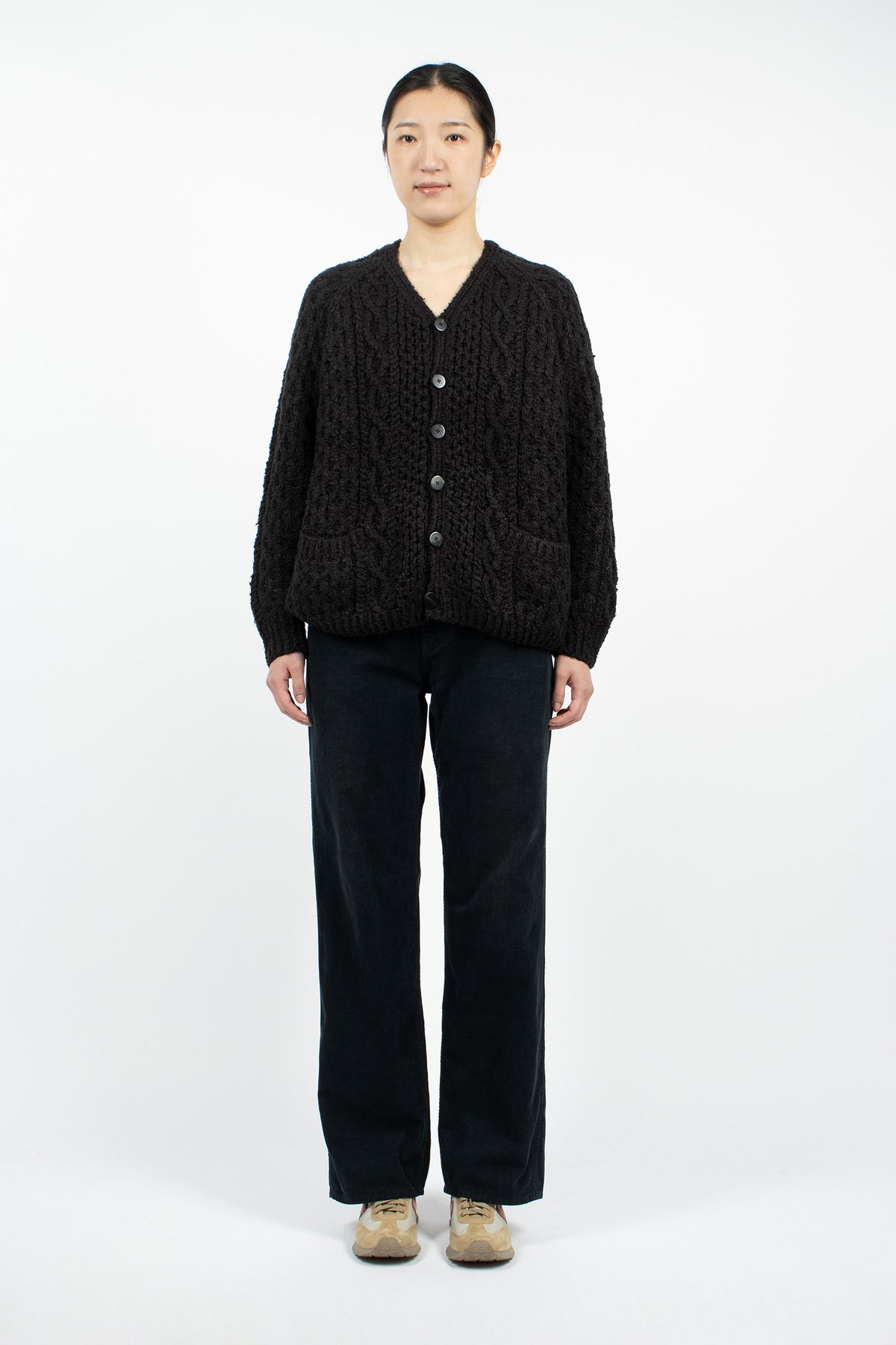Fluxus Boot Cut Cord Trousers Black