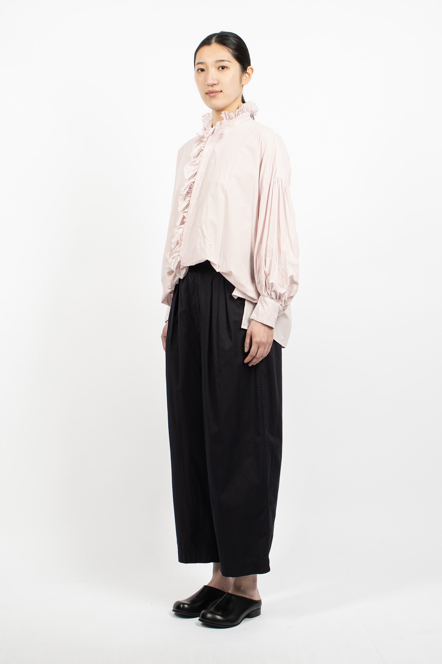 2 In-Pleat Baggy Twill Pants Dark Navy