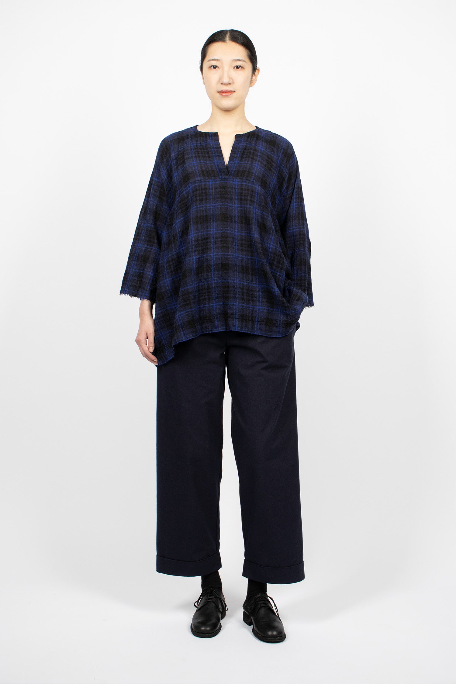 Washed Painter Shirt Blue Black/China Blue Tartan