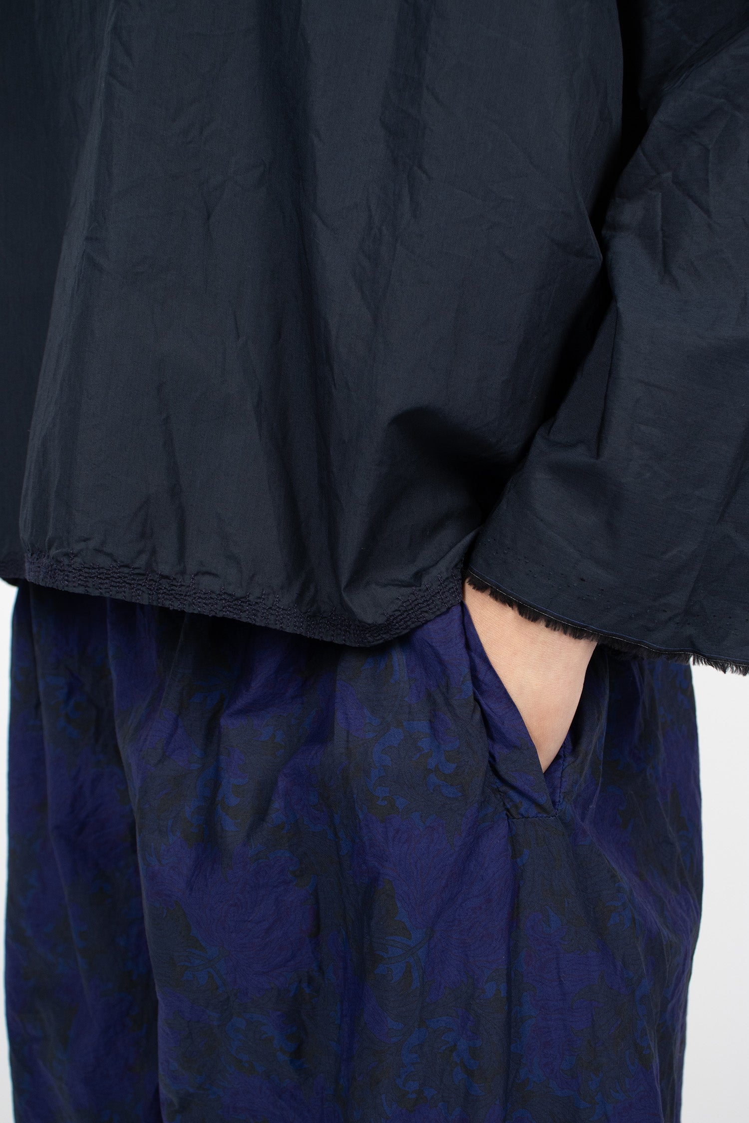 Wide Pyjama Trousers Dyed Royal Blue