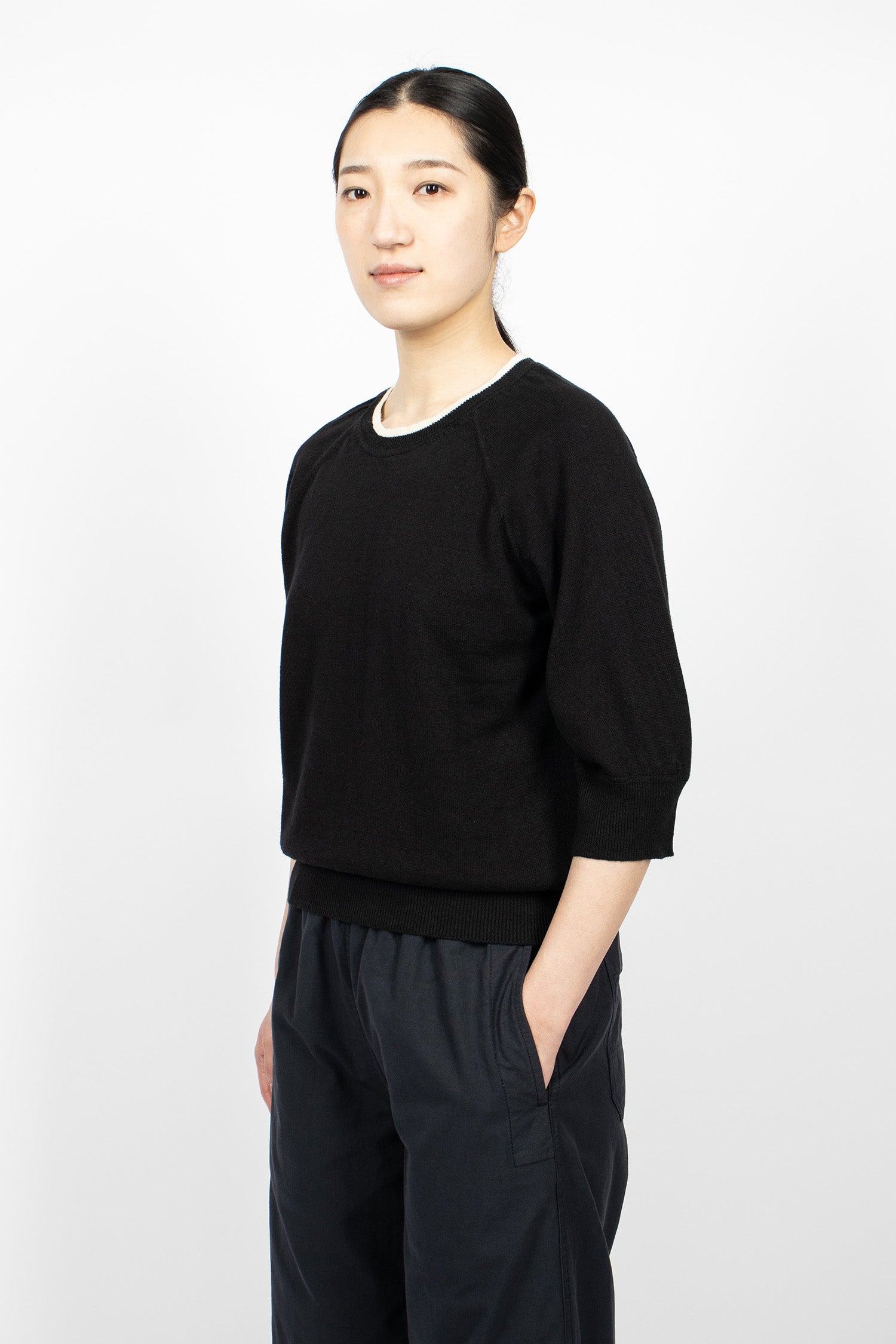 Tipped Crew Neck T-Shirt Black
