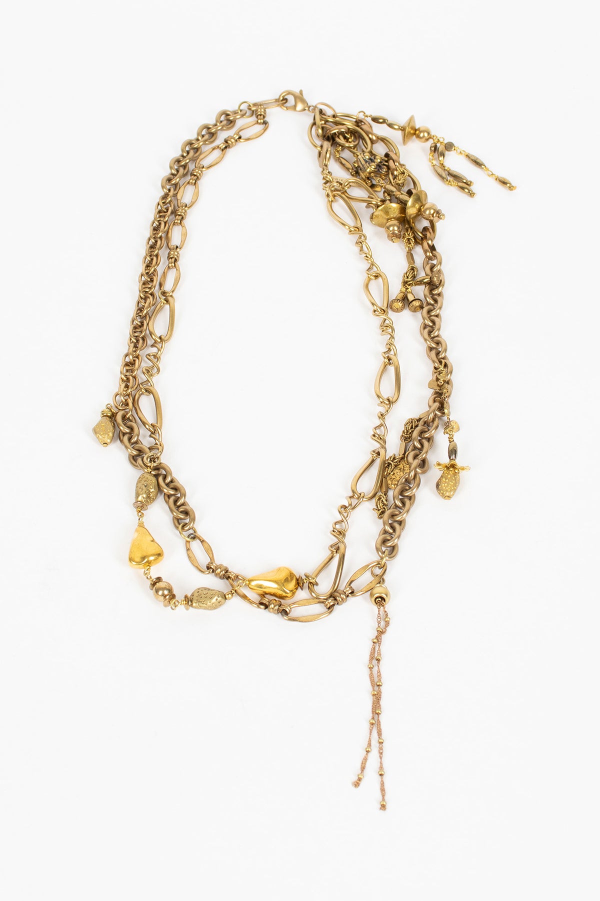 Jewel Long Necklace Brass