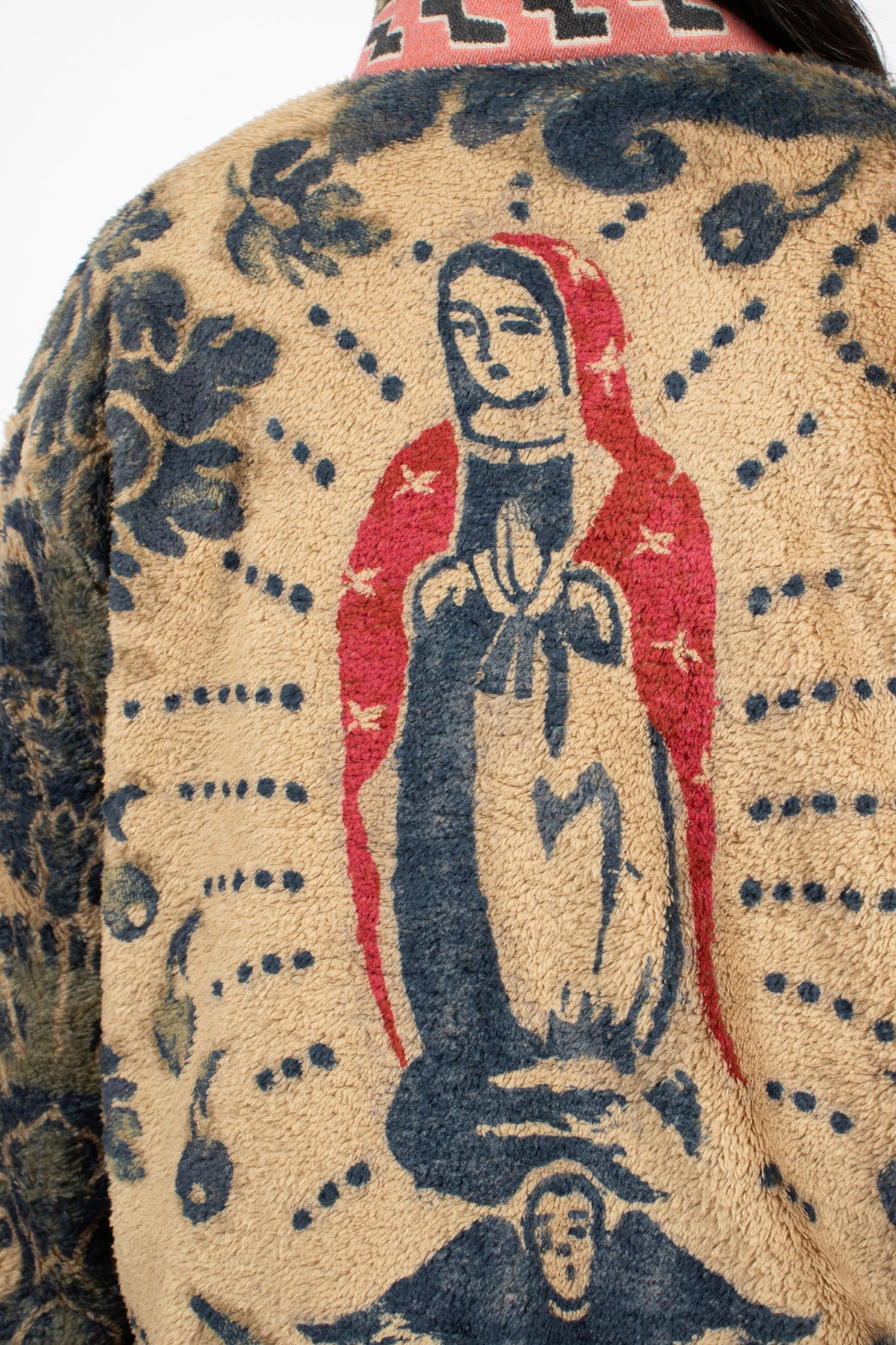 Damask Fleece Zip Blouson Beige/Virgin Mary