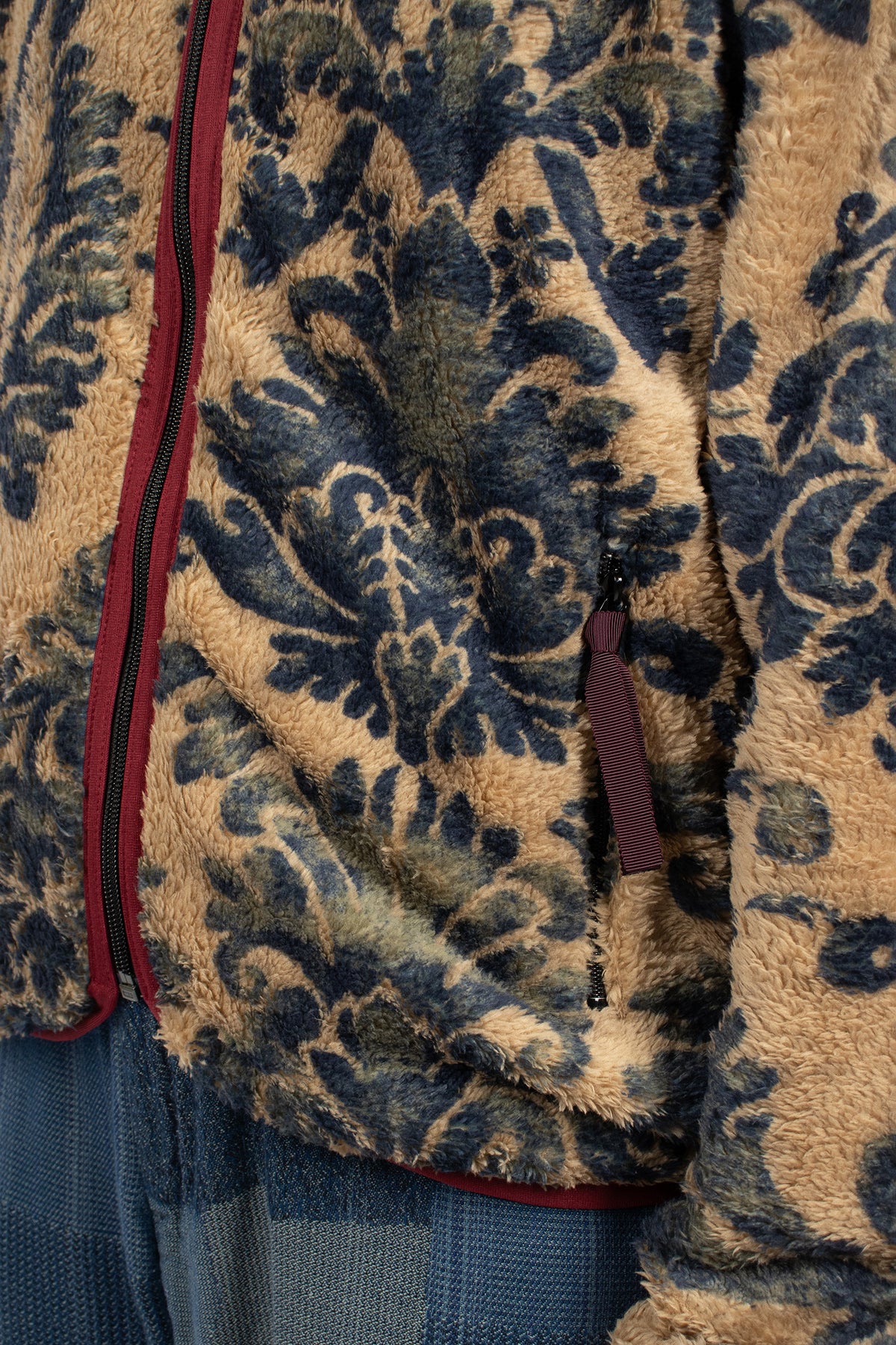 Damask Fleece Zip Blouson Beige/Virgin Mary