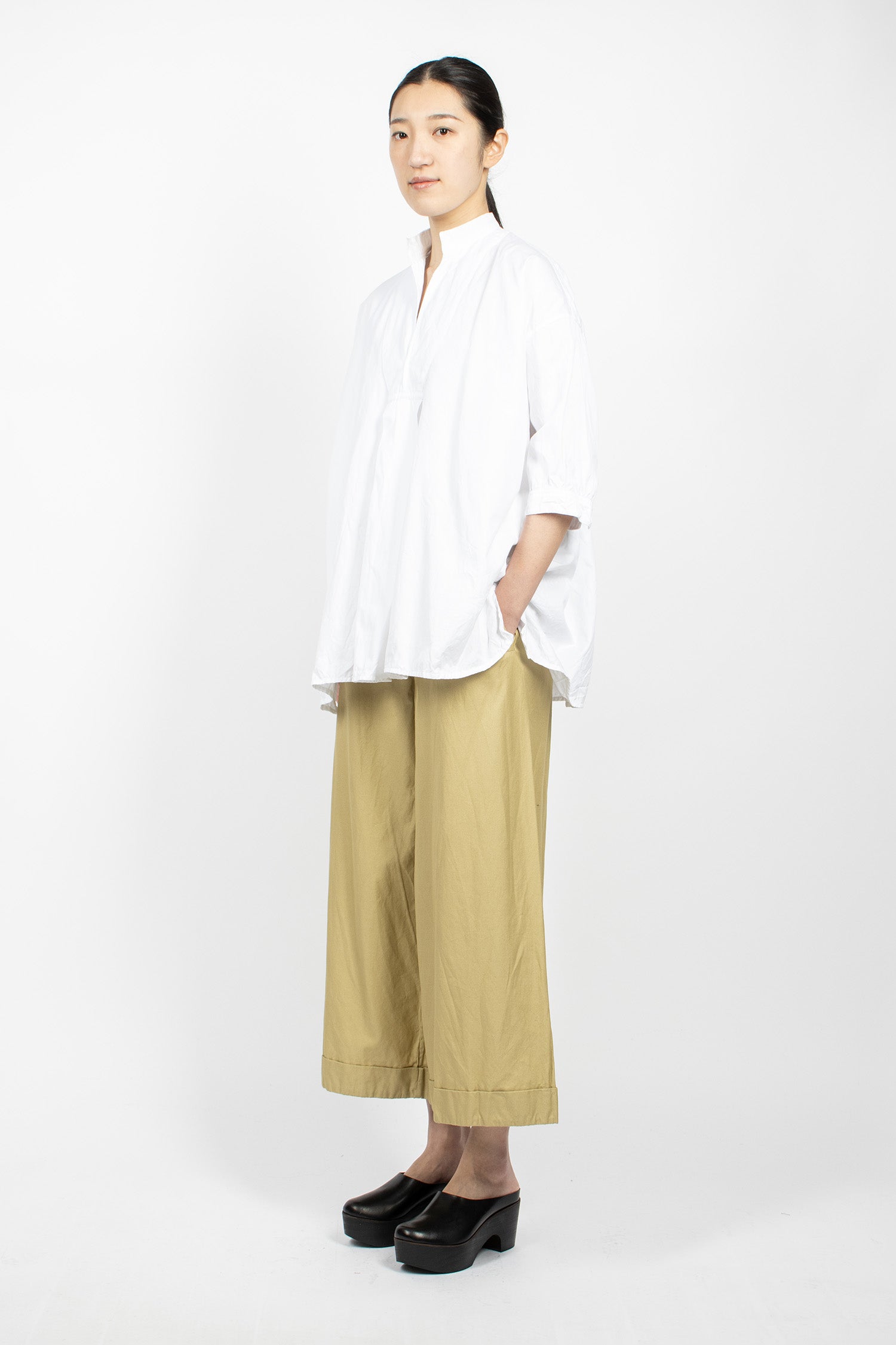 Wide Pyjama Trousers Khaki