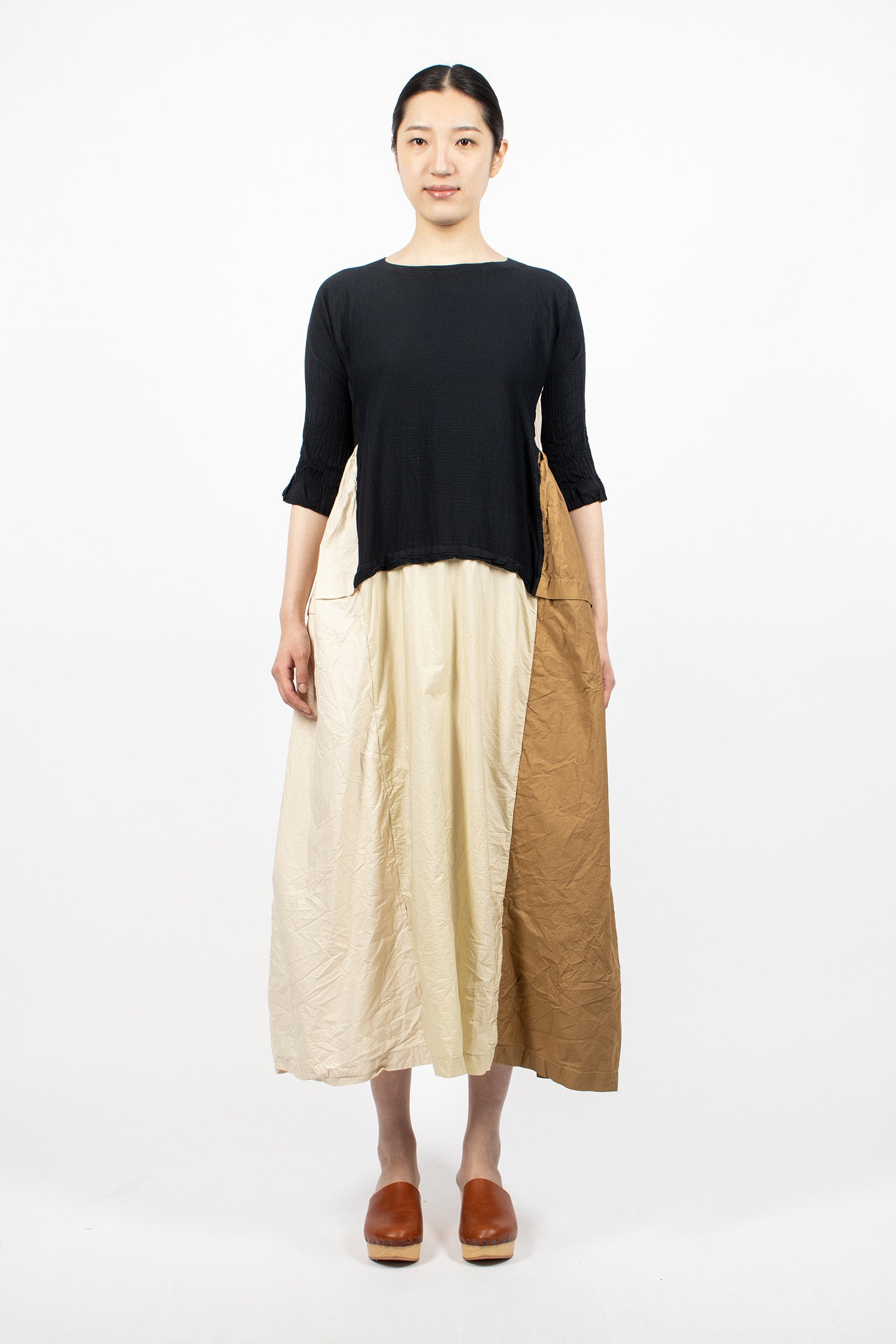 Patchwork Reversible Dress Black/Natural