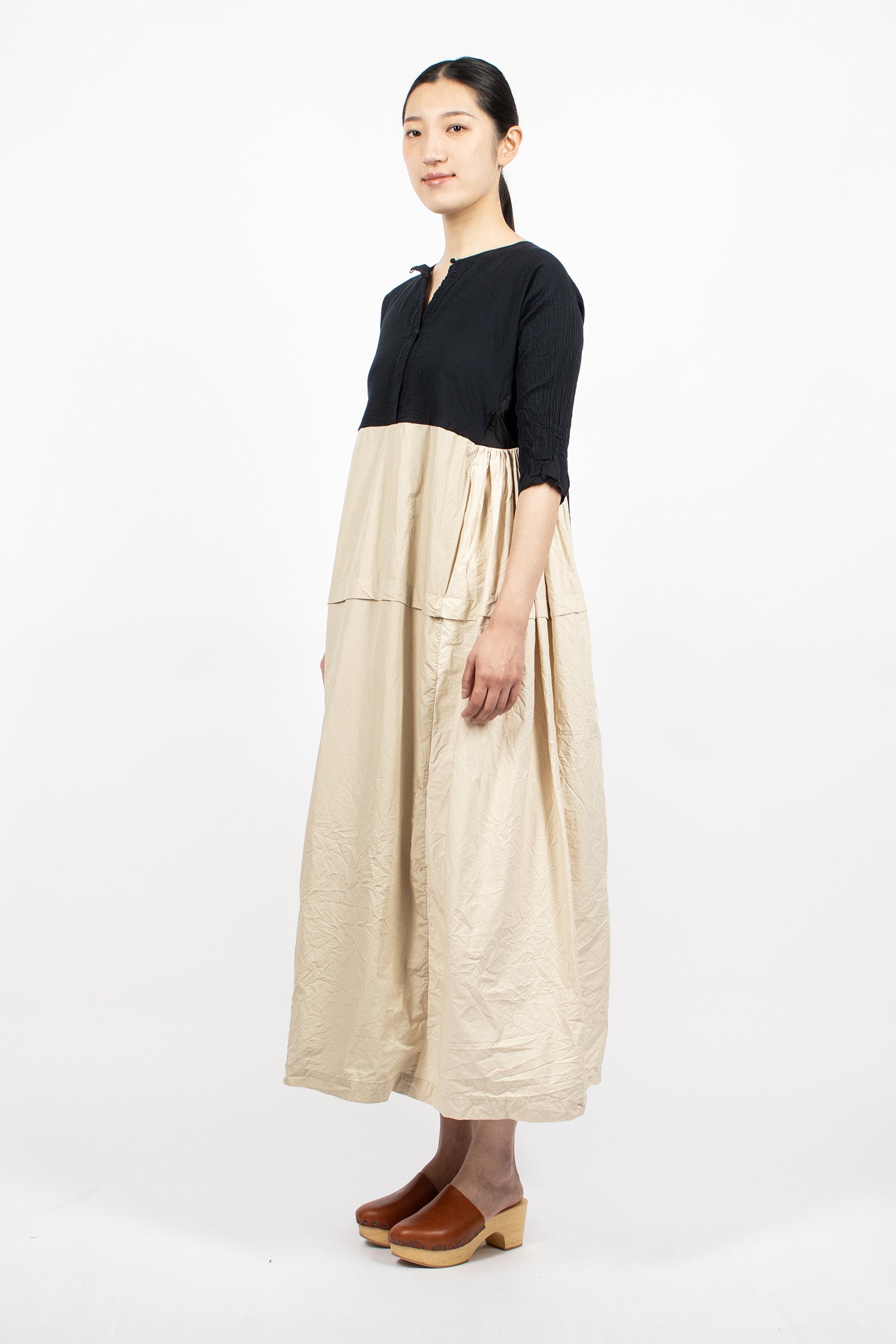 Patchwork Reversible Dress Black/Natural