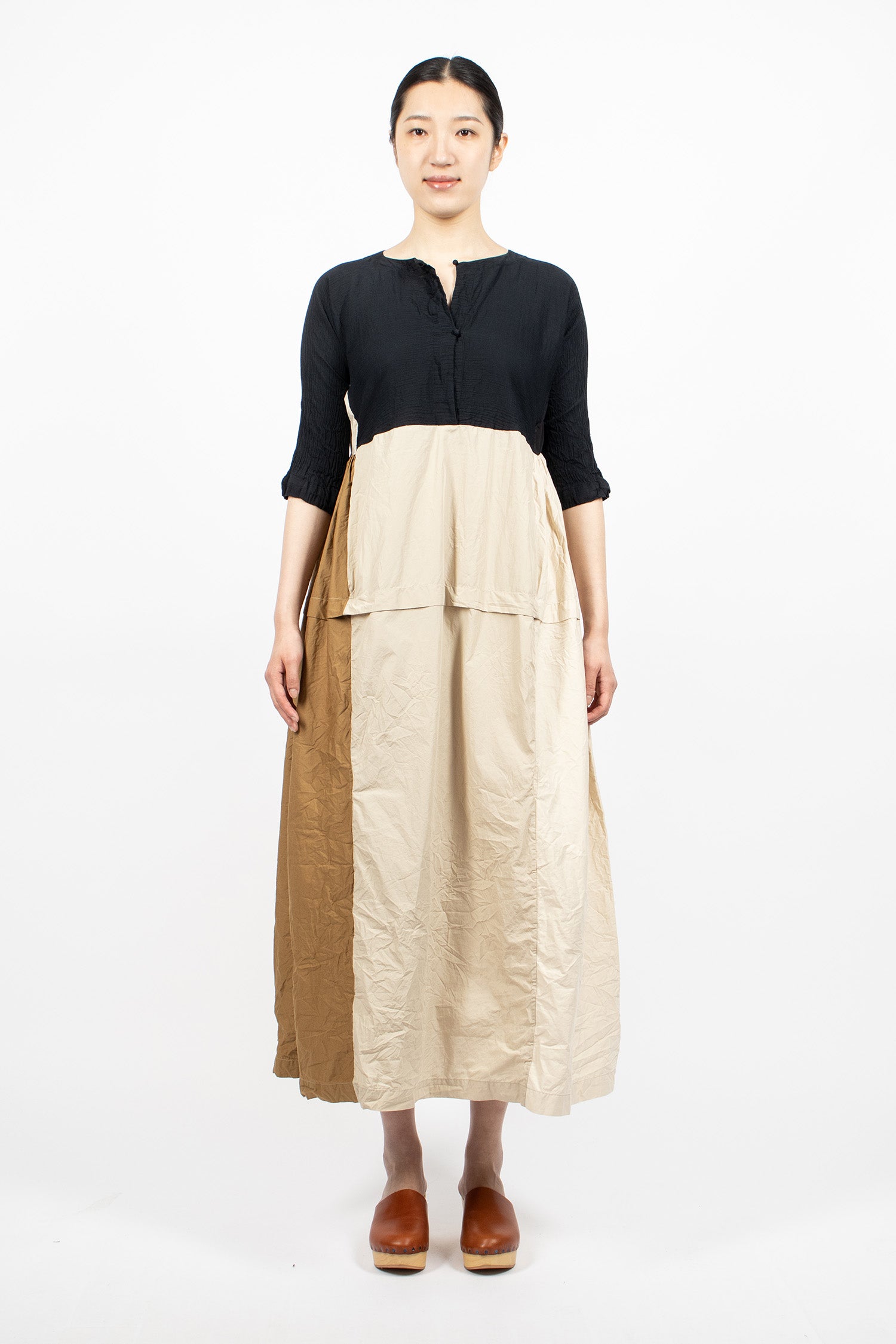 Patchwork Reversible Dress Black/Natural