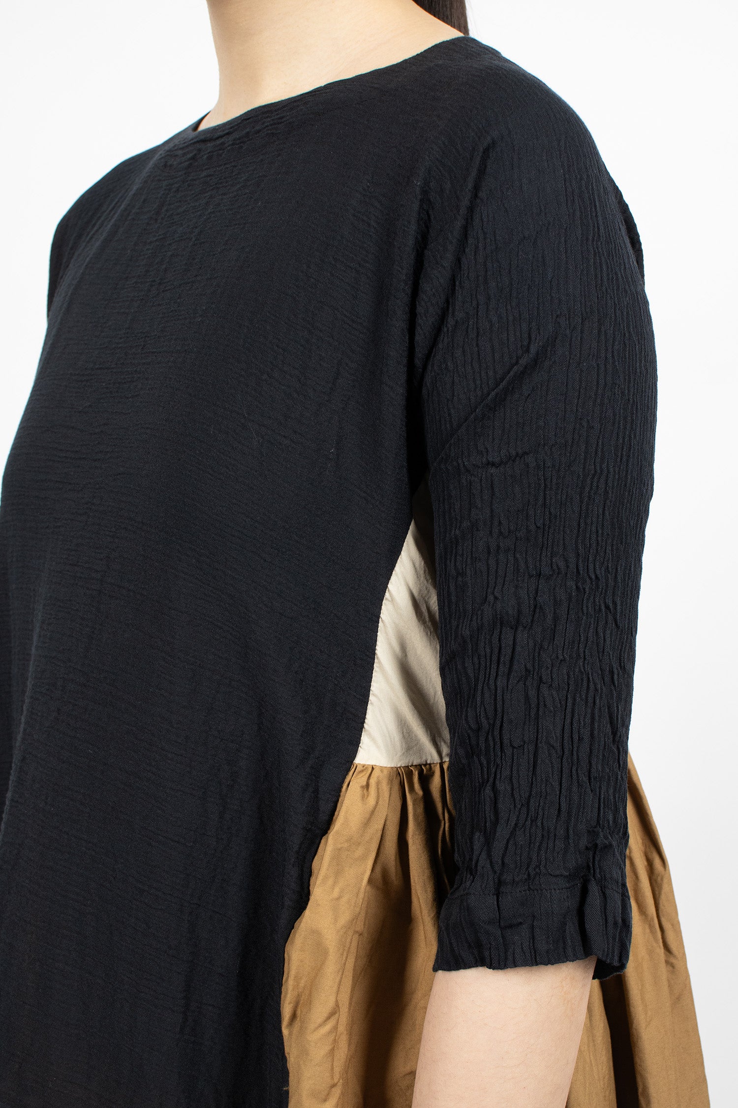Patchwork Reversible Dress Black/Natural