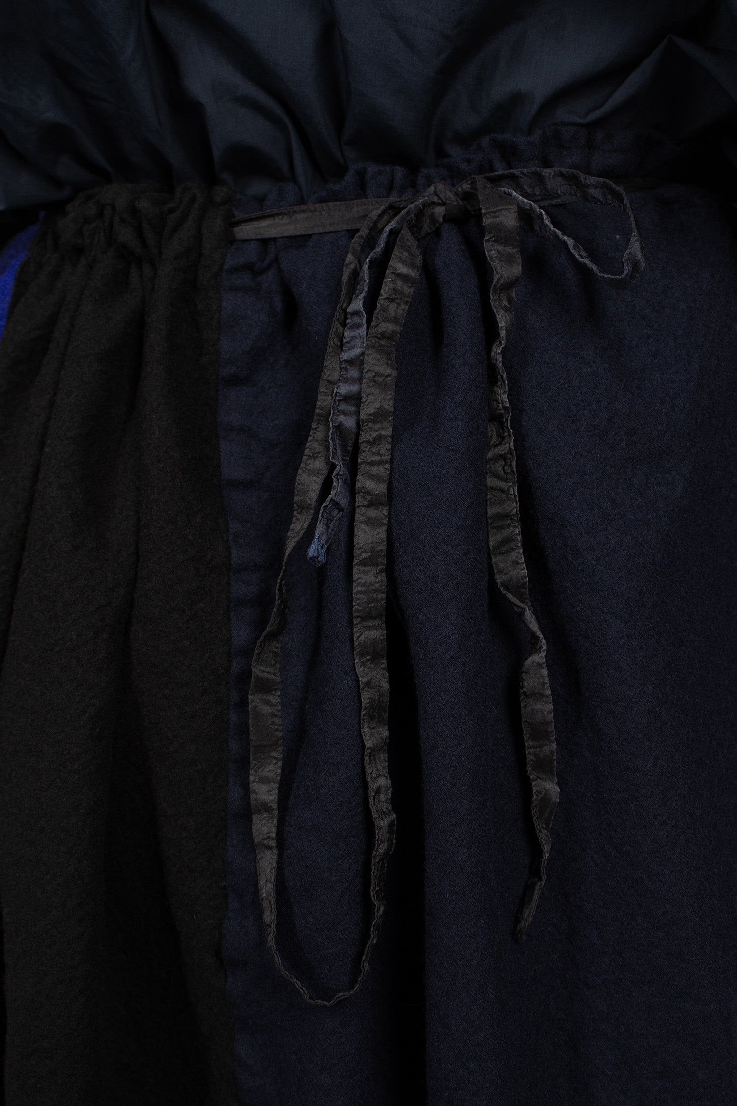 Drawstring Patch Skirt Black Blue Mix