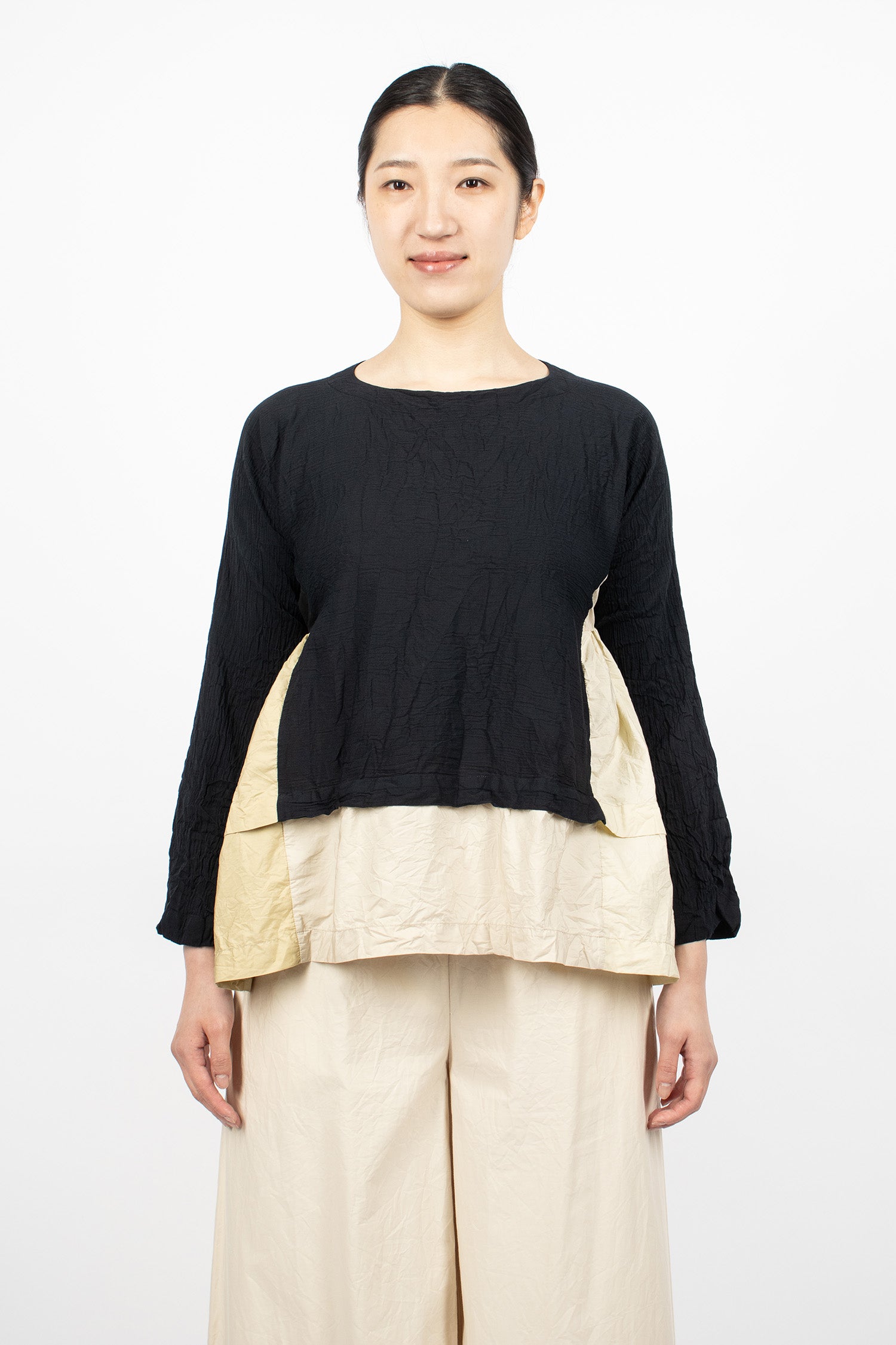 Patchwork Reversible Shirt Natural/Black