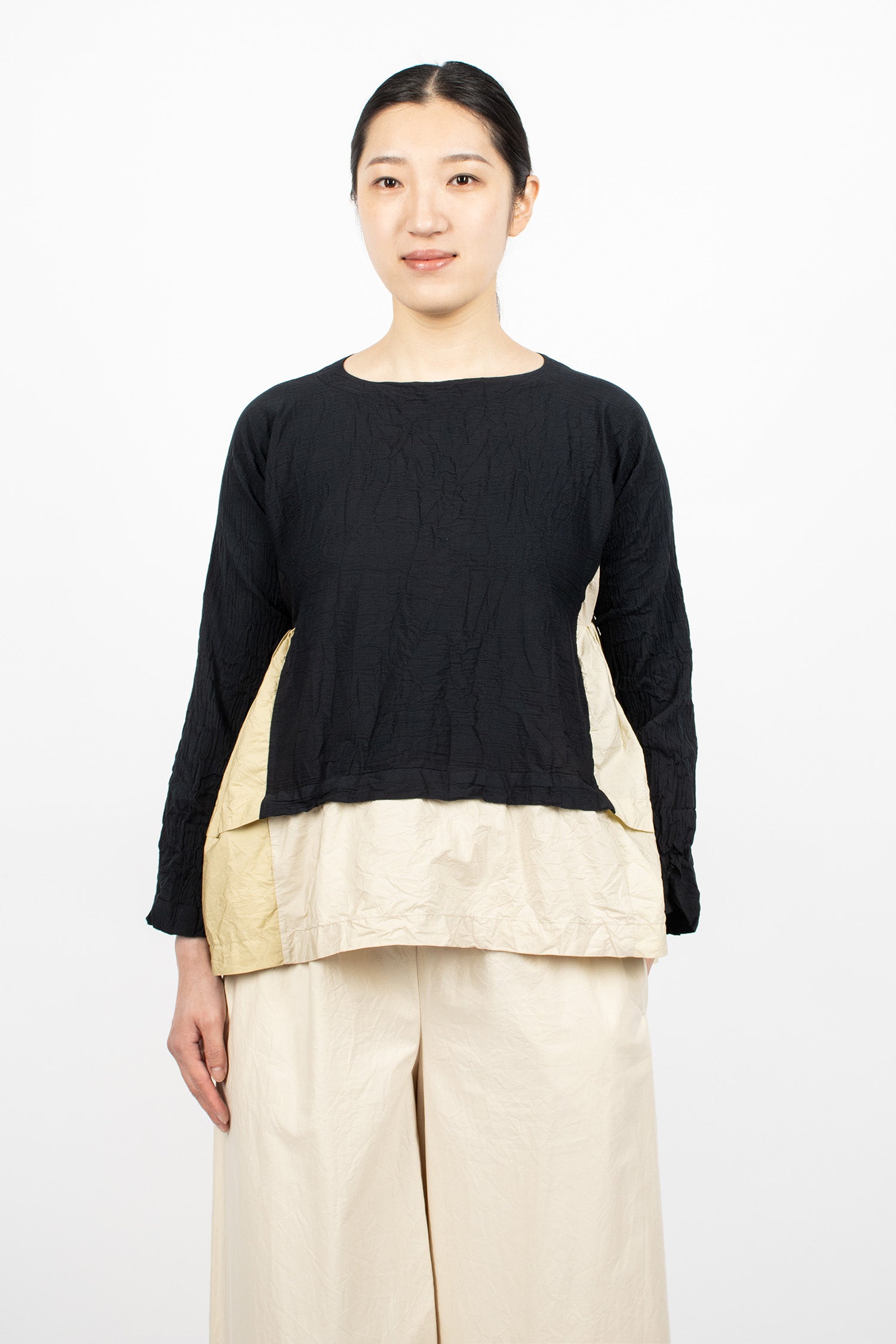 Patchwork Reversible Shirt Natural/Black
