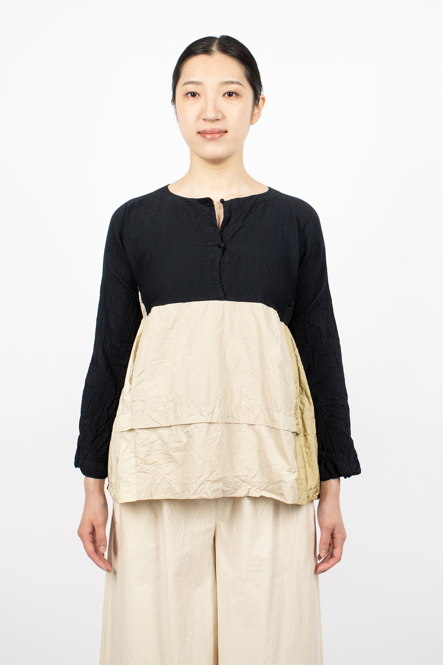 Patchwork Reversible Shirt Natural/Black