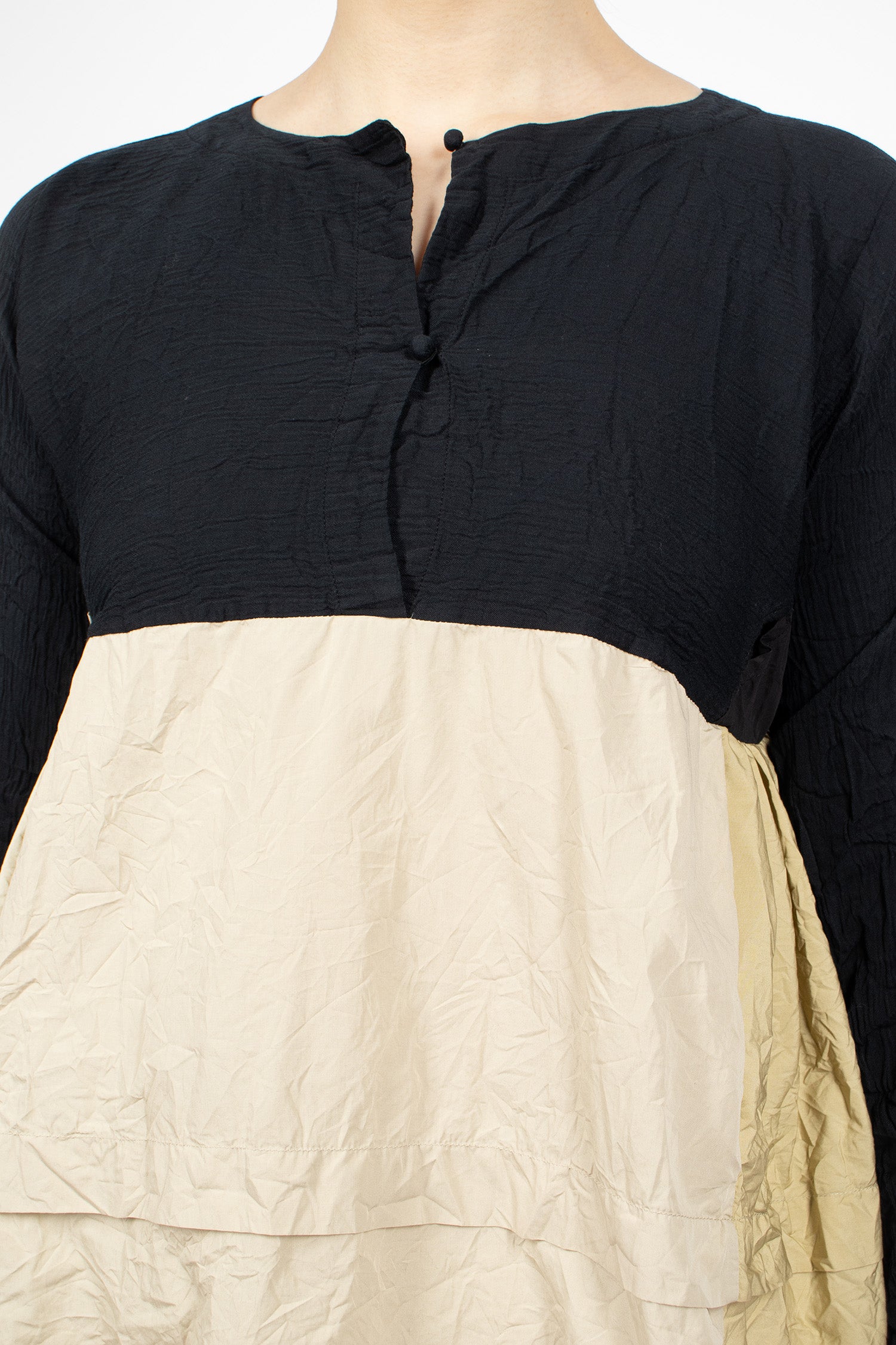 Patchwork Reversible Shirt Natural/Black