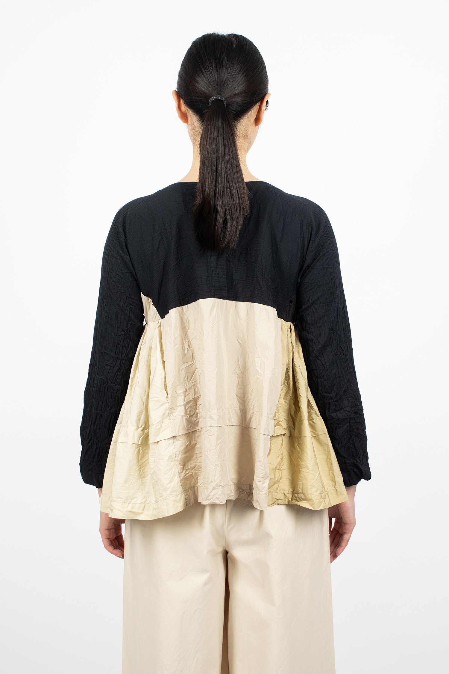 Patchwork Reversible Shirt Natural/Black