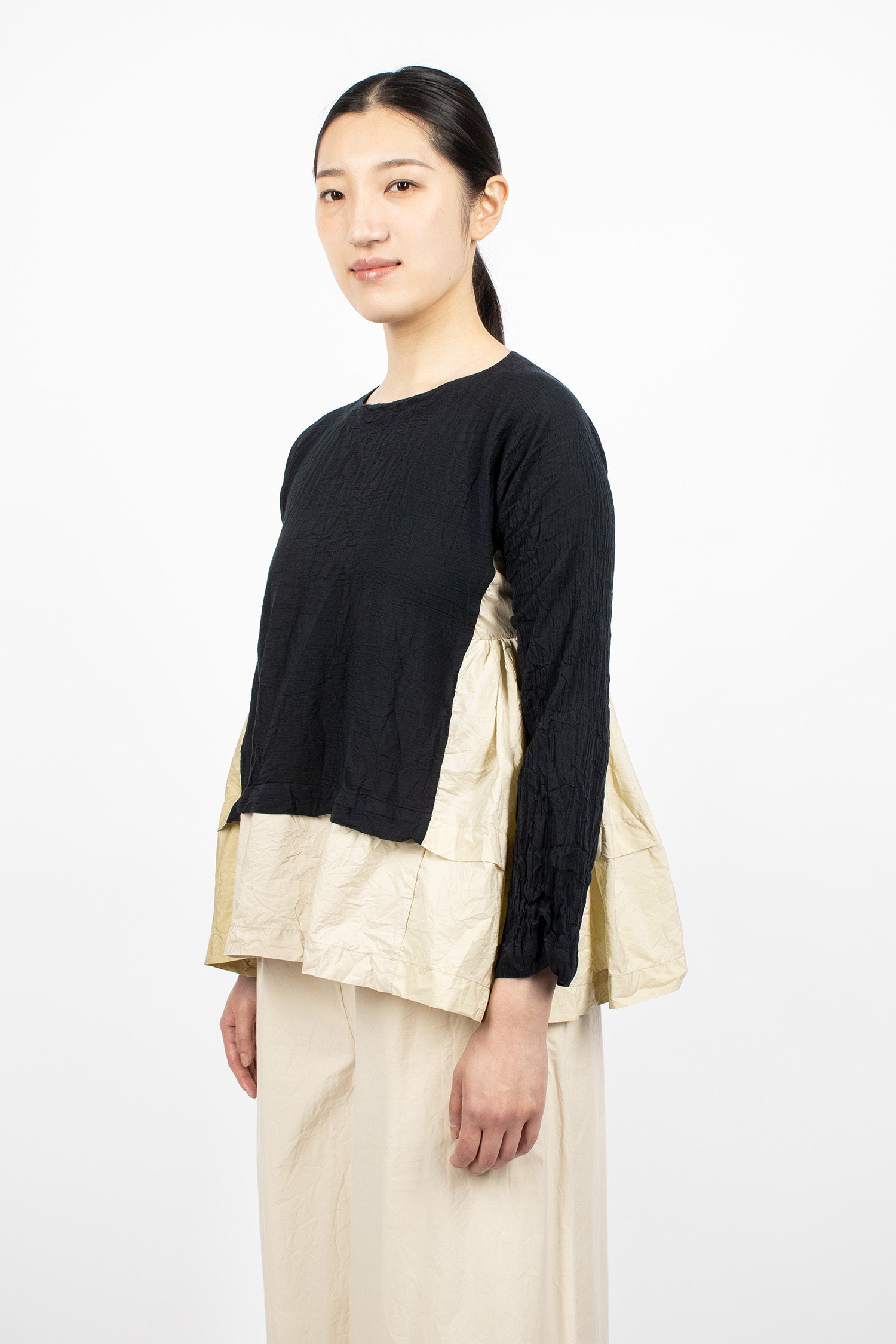 Patchwork Reversible Shirt Natural/Black